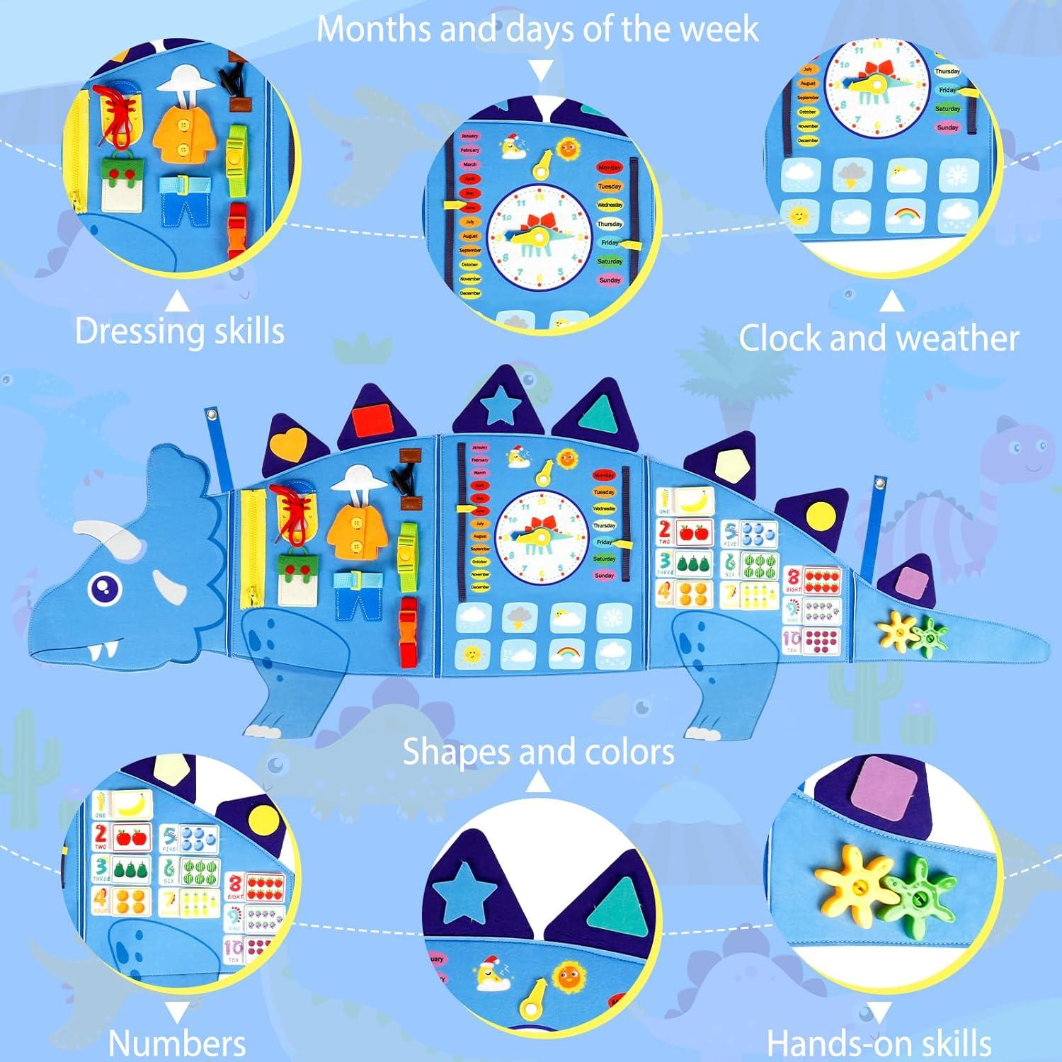 Tablero Ocupado Montessori Dinosaurios Oirtmiu 33x30.5cm