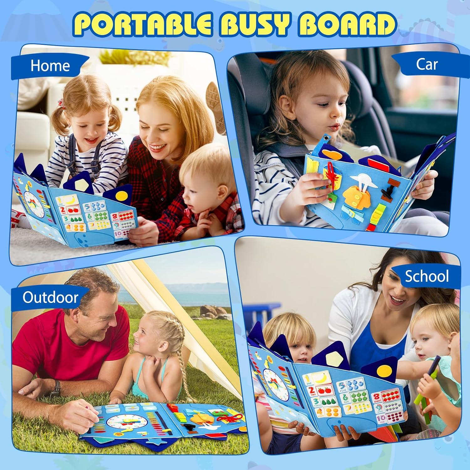 Tablero Ocupado Montessori Dinosaurios Oirtmiu 33x30.5cm