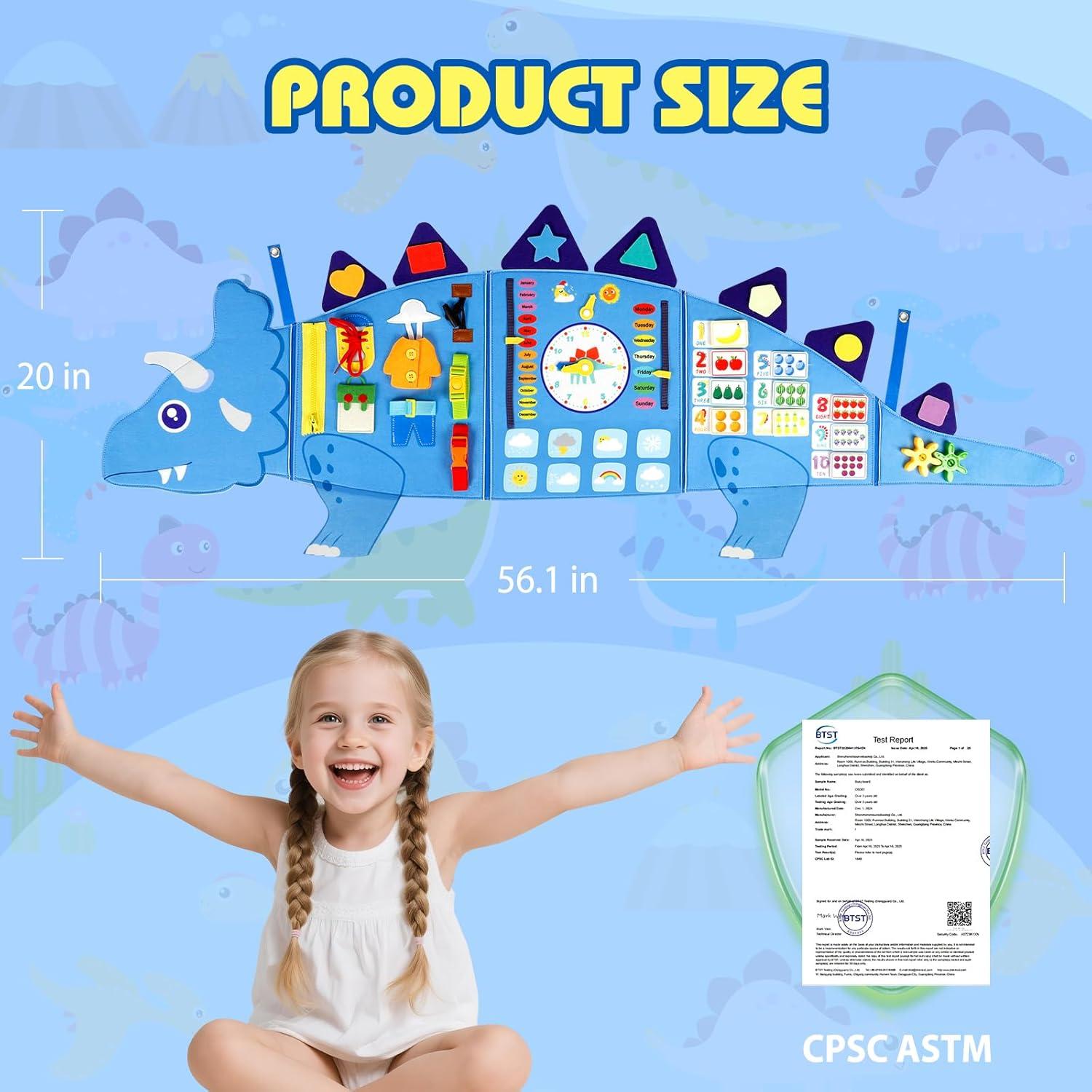 Tablero Ocupado Montessori Dinosaurios Oirtmiu 33x30.5cm