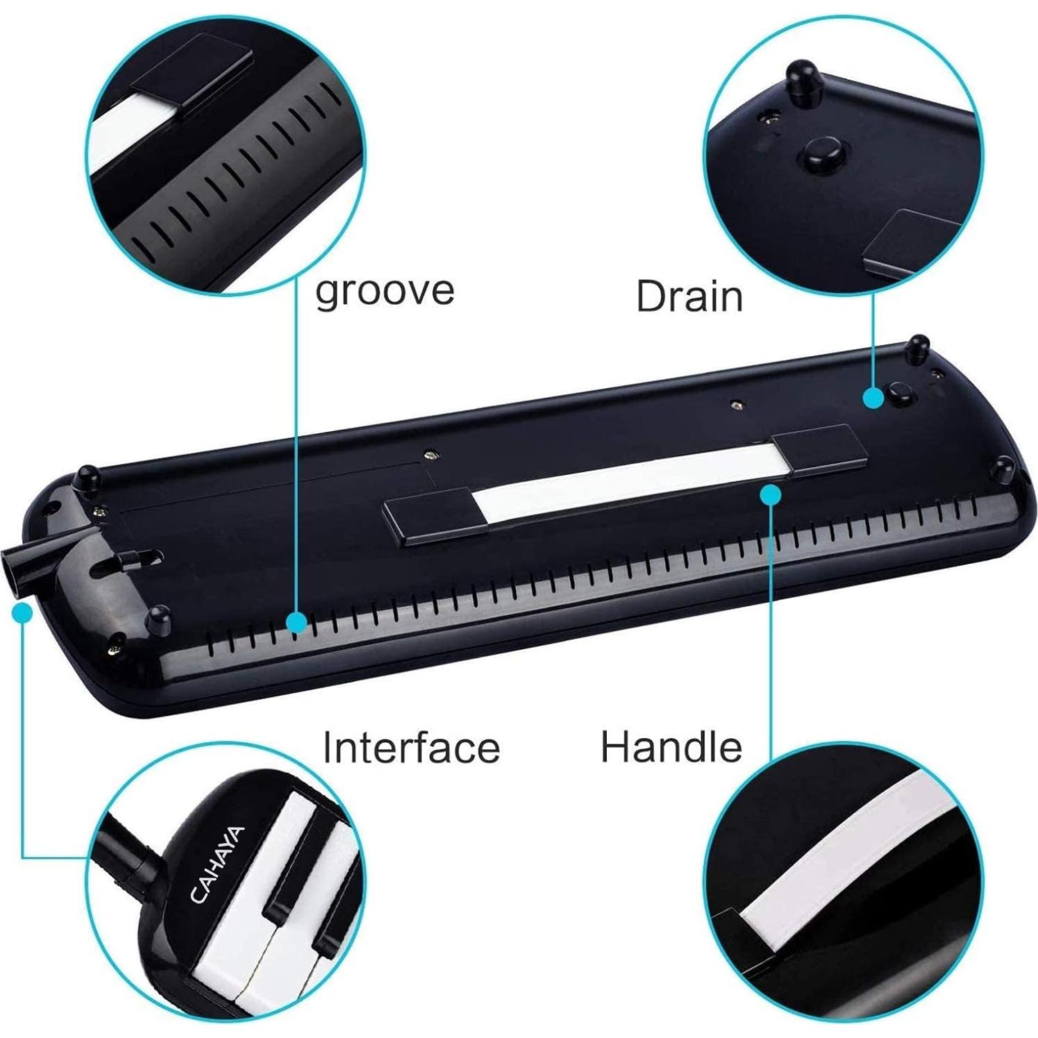 Melodica CAHAYA 32 Teclas Negra con Bolsa de Transporte