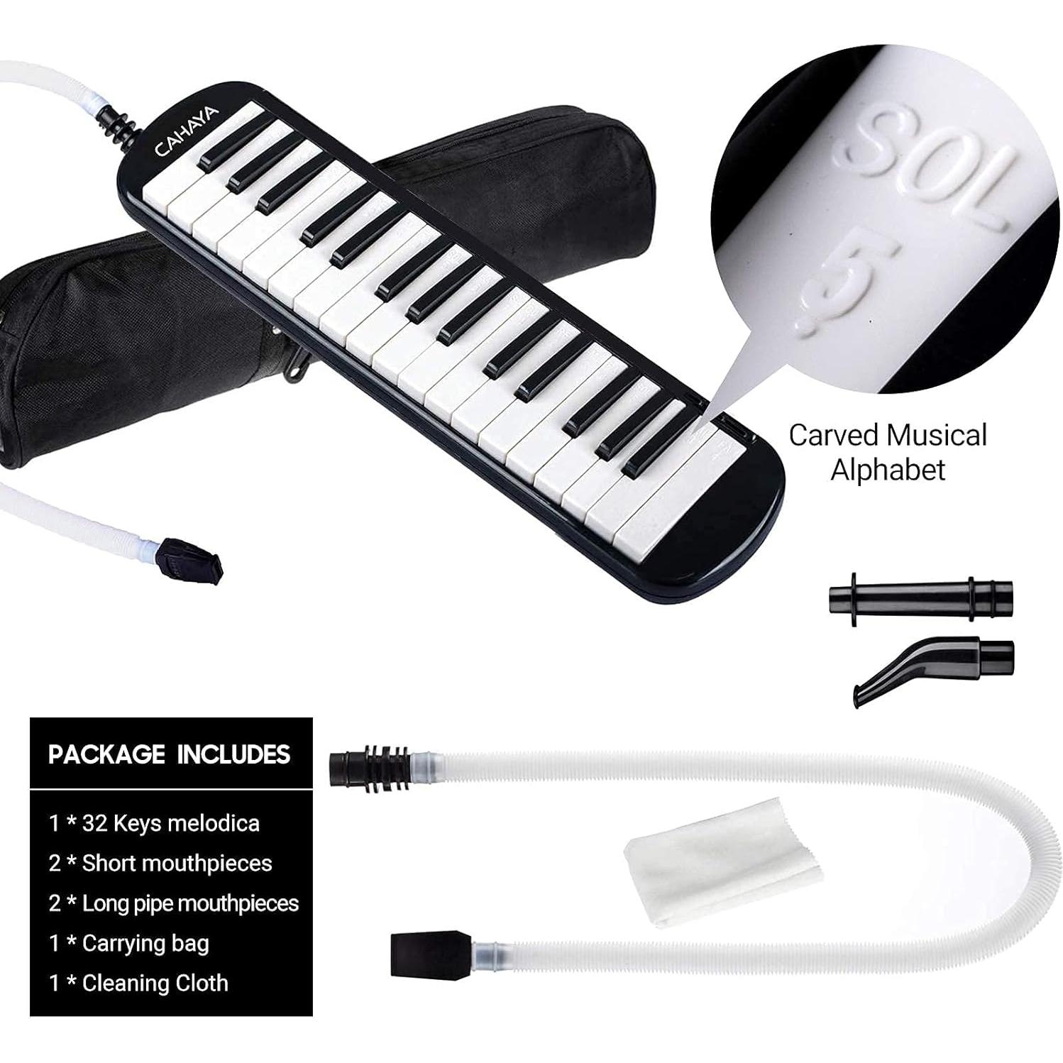 Melodica CAHAYA 32 Teclas Negra con Bolsa de Transporte