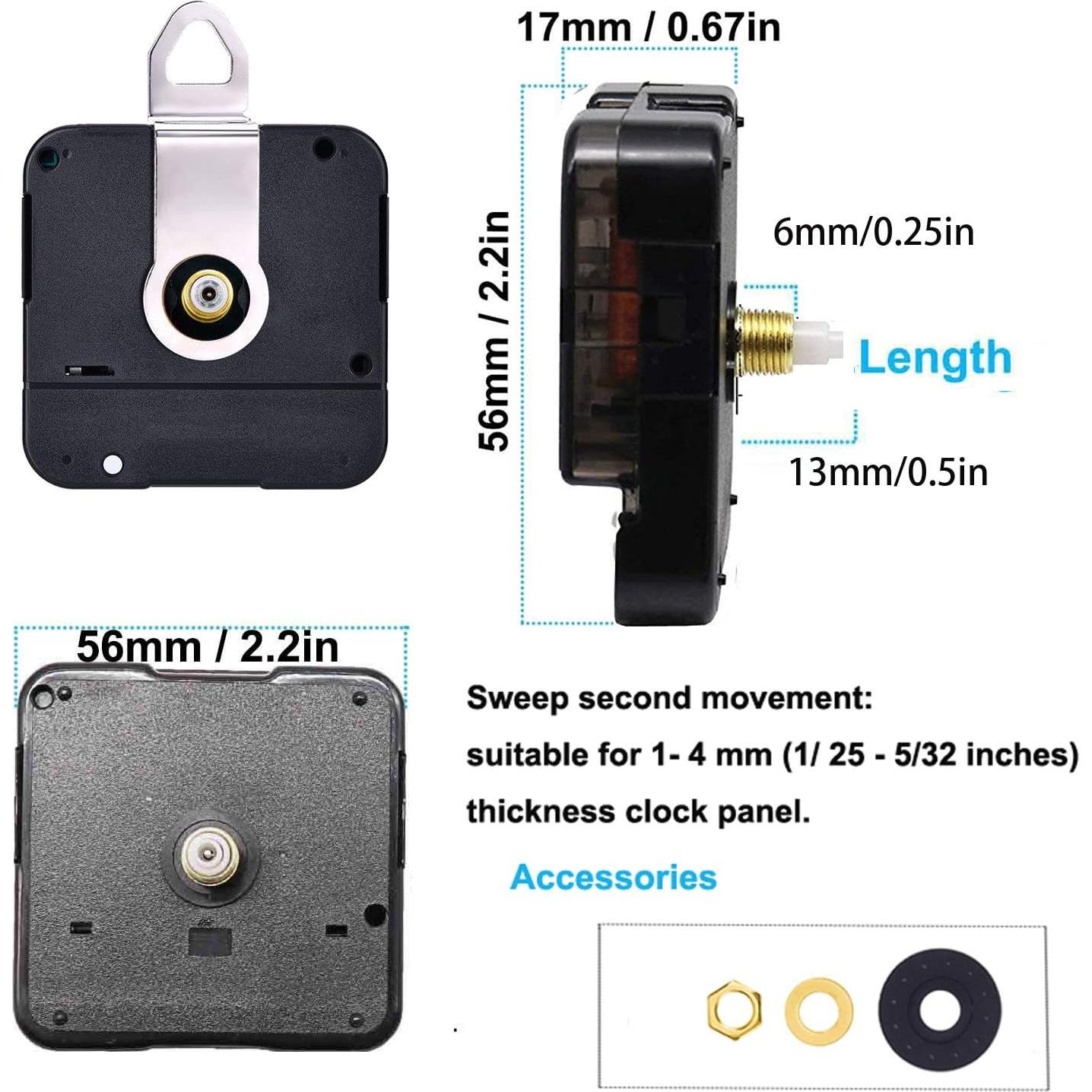 Kit de 2 Mecanismos de Reloj de Cuarzo HILLHOME con Manecillas