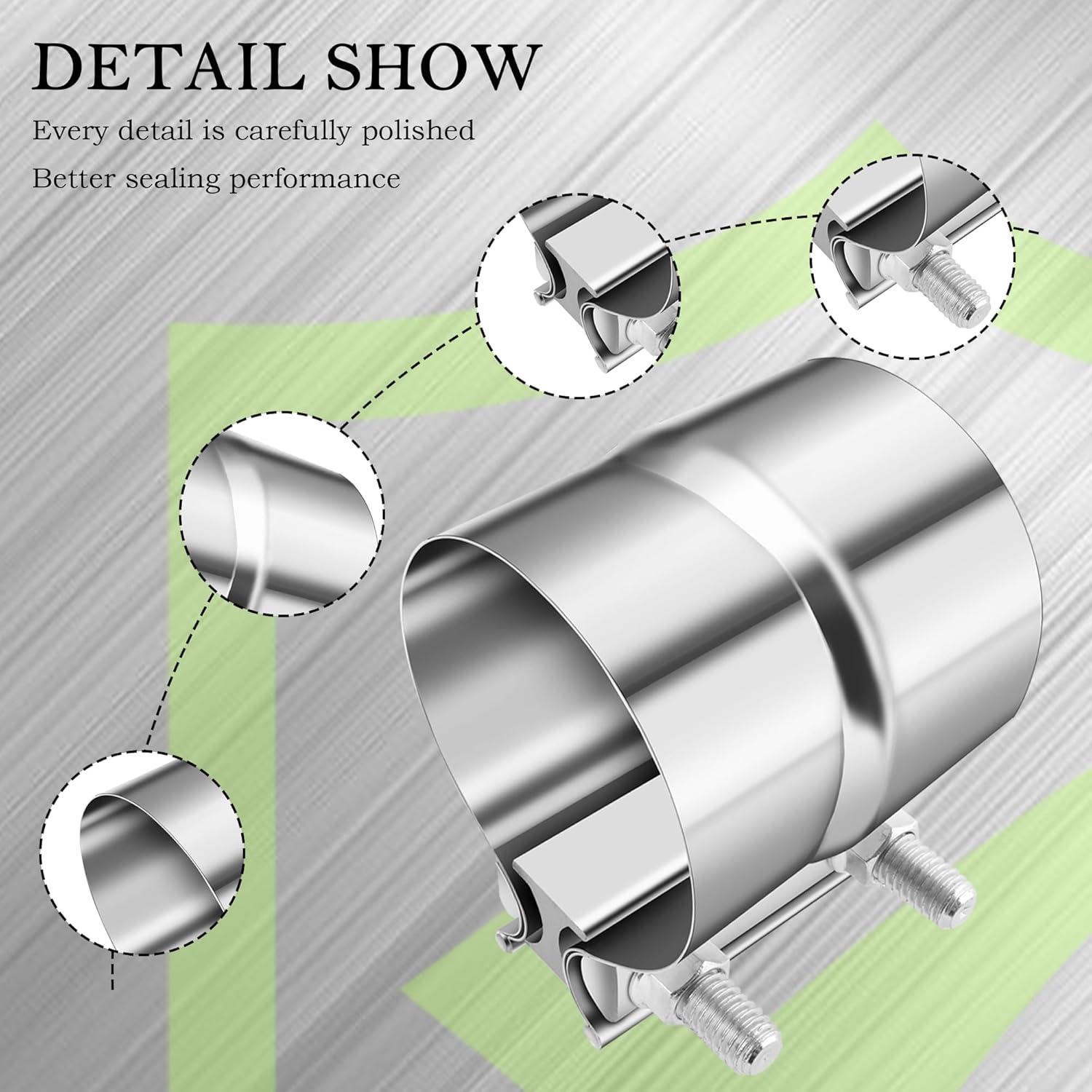 Abrazadera de escape CXCCOI 2.25" ID/OD Acero Inoxidable