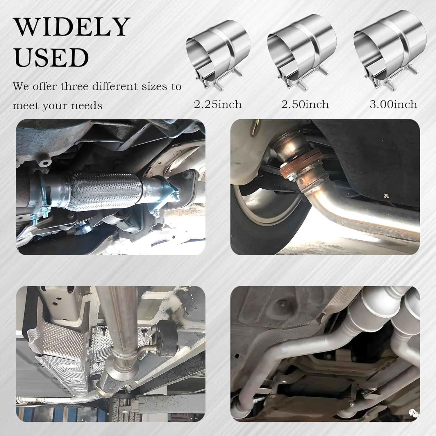 Abrazadera de escape CXCCOI 2.25" ID/OD Acero Inoxidable