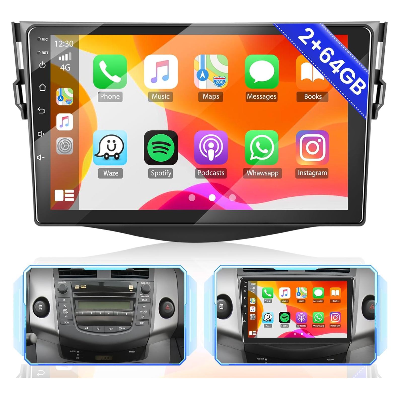 Estéreo de Coche Android Hikity 9" 64GB para Toyota RAV4 2007-2011