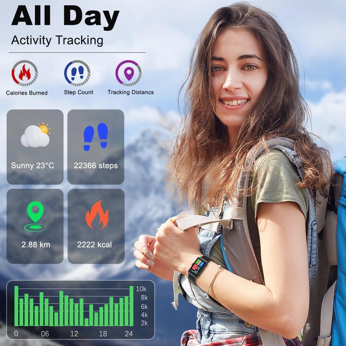 Rastreador de Fitness Auxiou - Reloj Inteligente 1.47" Salud 24/7