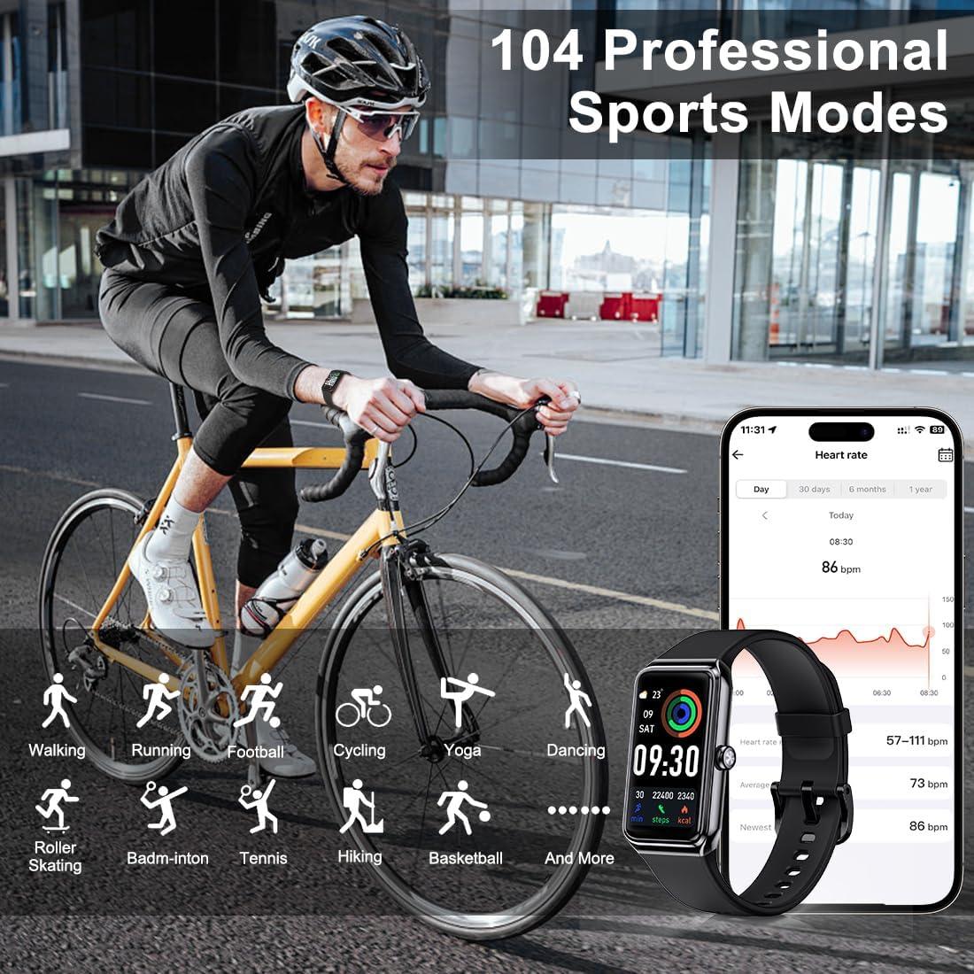 Rastreador de Fitness Auxiou - Reloj Inteligente 1.47" Salud 24/7