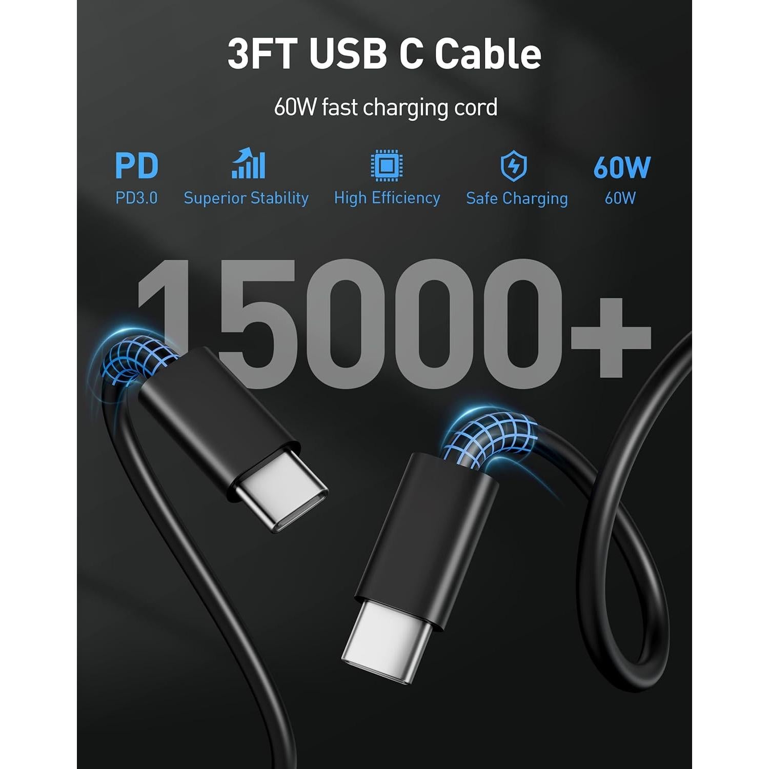 Cargador Rápido USB C 35W para iPhone 17 y iPad - 3FT