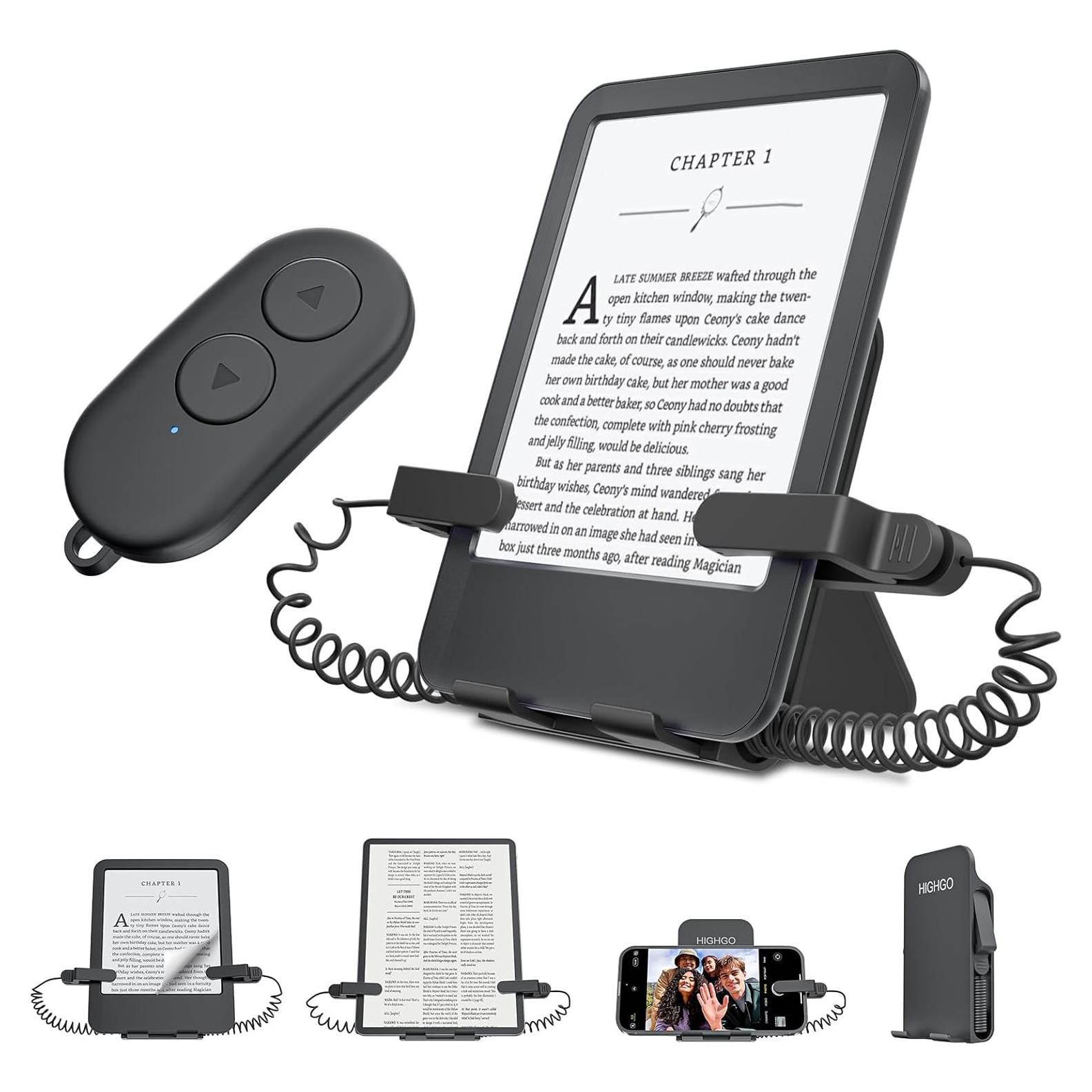 Control Remoto y Soporte Plegable para Kindle Paperwhite - Negro
