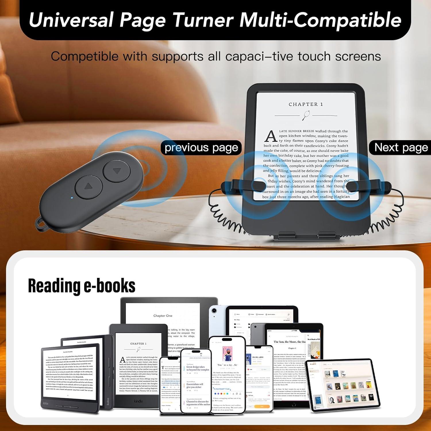 Control Remoto y Soporte Plegable para Kindle Paperwhite - Negro