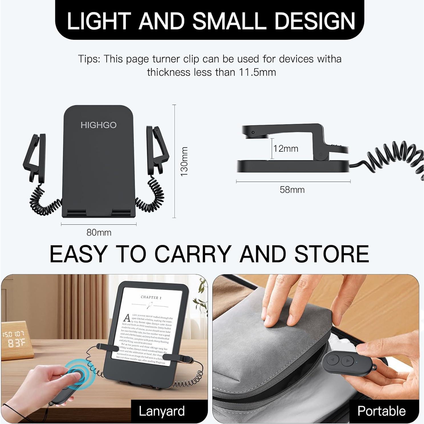 Control Remoto y Soporte Plegable para Kindle Paperwhite - Negro