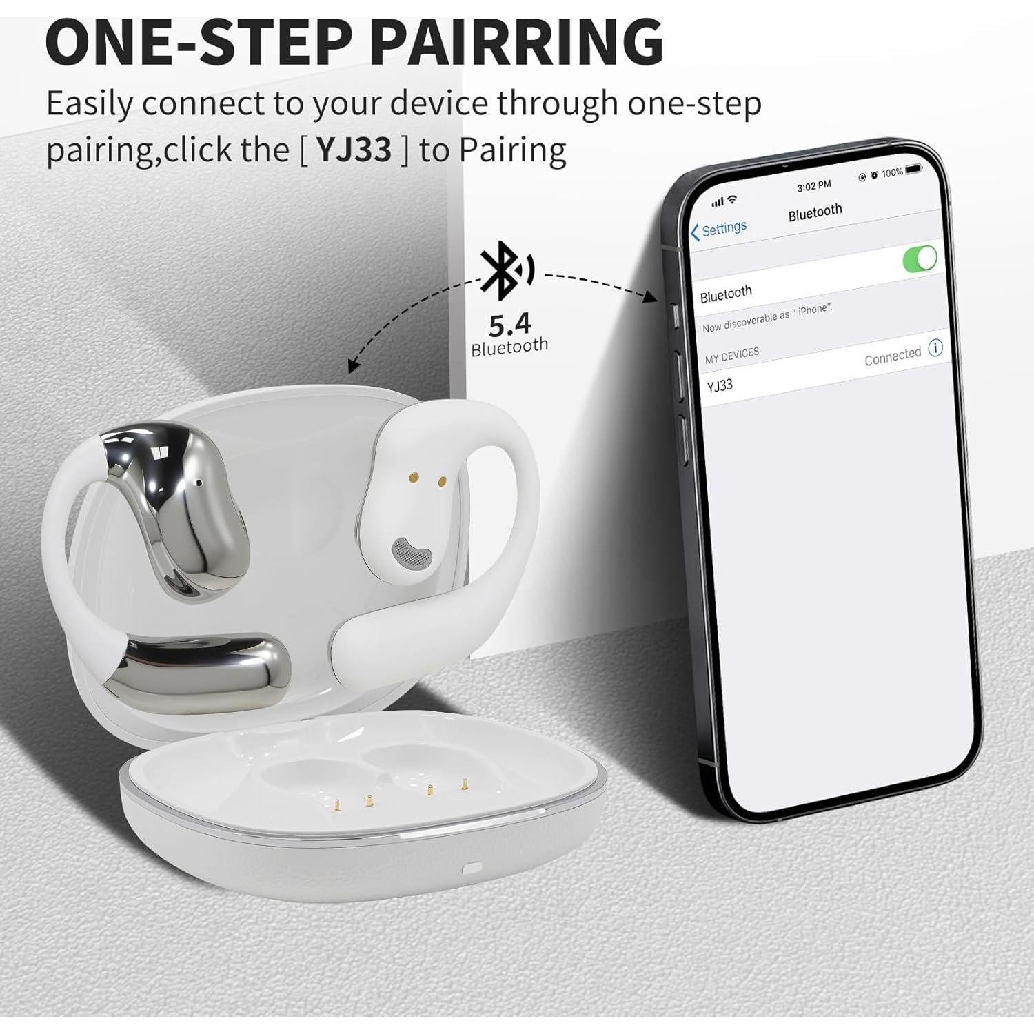 Auriculares Inalámbricos Conducción Ósea YJ33 Bluetooth 5.4 68H