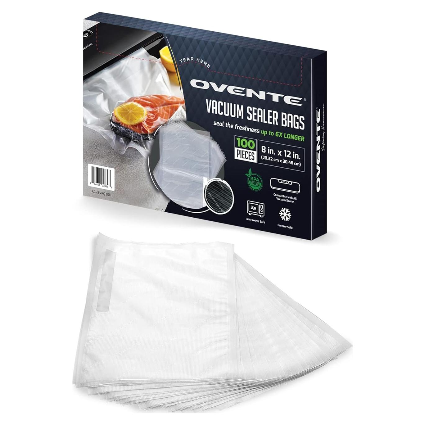 Bolsas de Sellado al Vacío OVENTE ACPSVPQ100, 100 pcs 20x30 cm