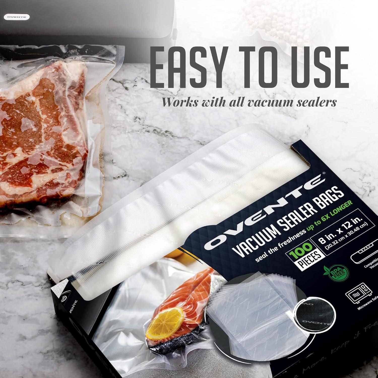 Bolsas de Sellado al Vacío OVENTE ACPSVPQ100, 100 pcs 20x30 cm