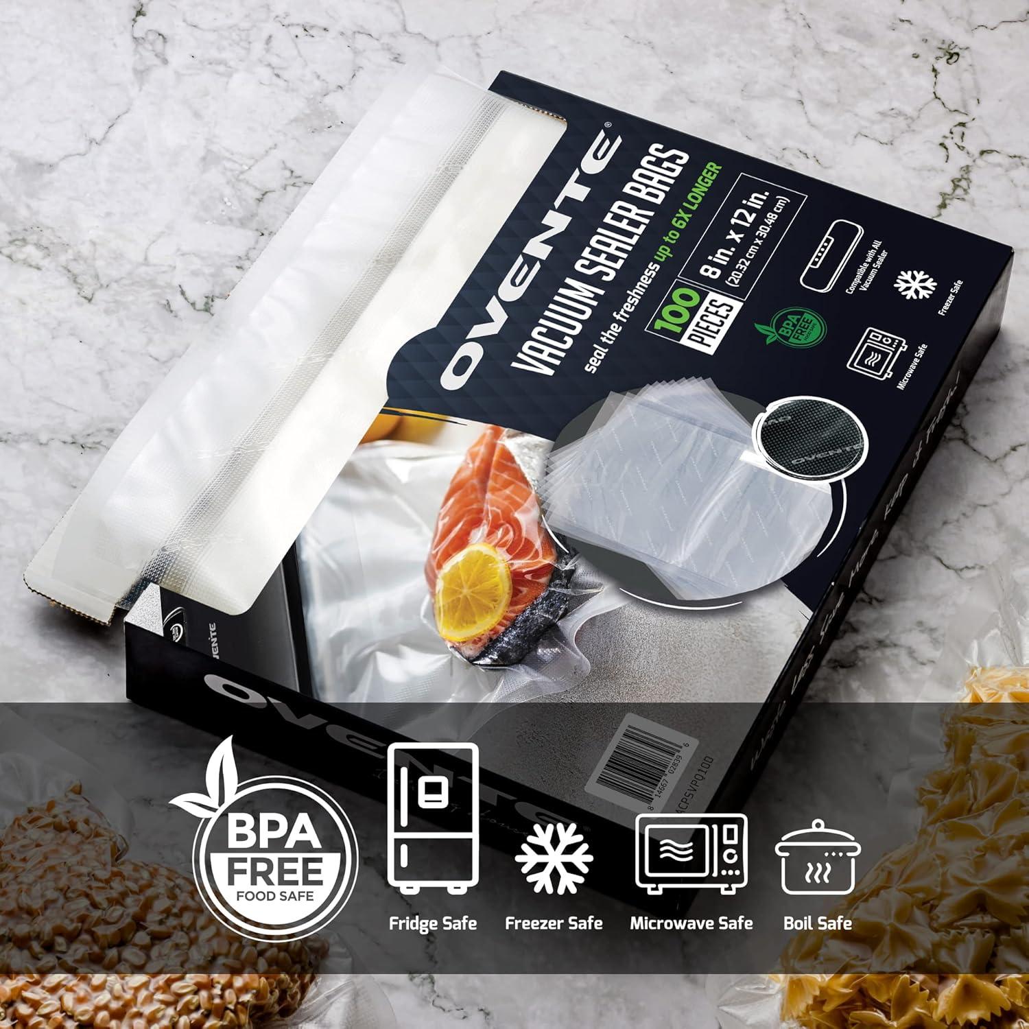 Bolsas de Sellado al Vacío OVENTE ACPSVPQ100, 100 pcs 20x30 cm