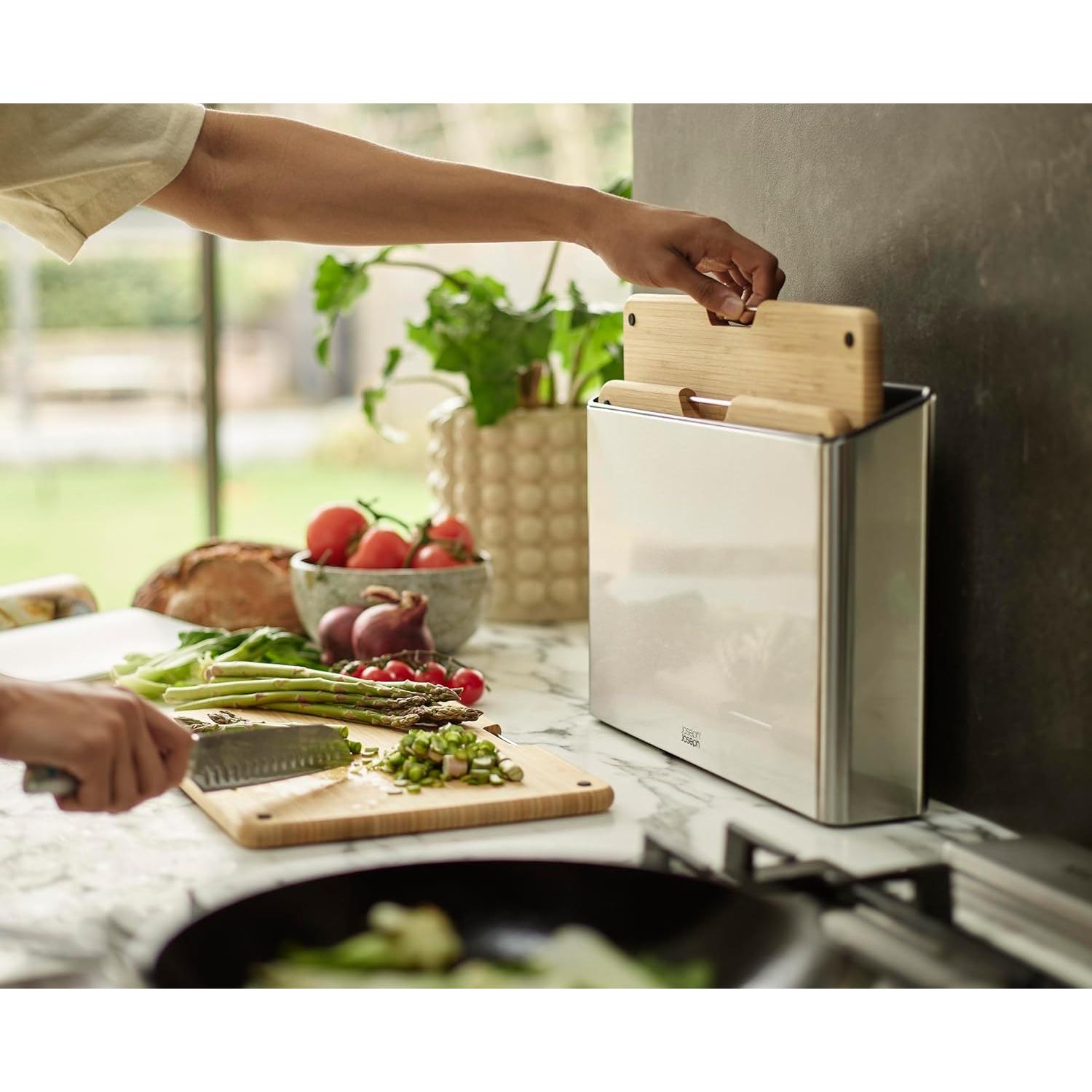 Conjunto de 3 Tablas de Cortar de Bambú Joseph Joseph con Estuche