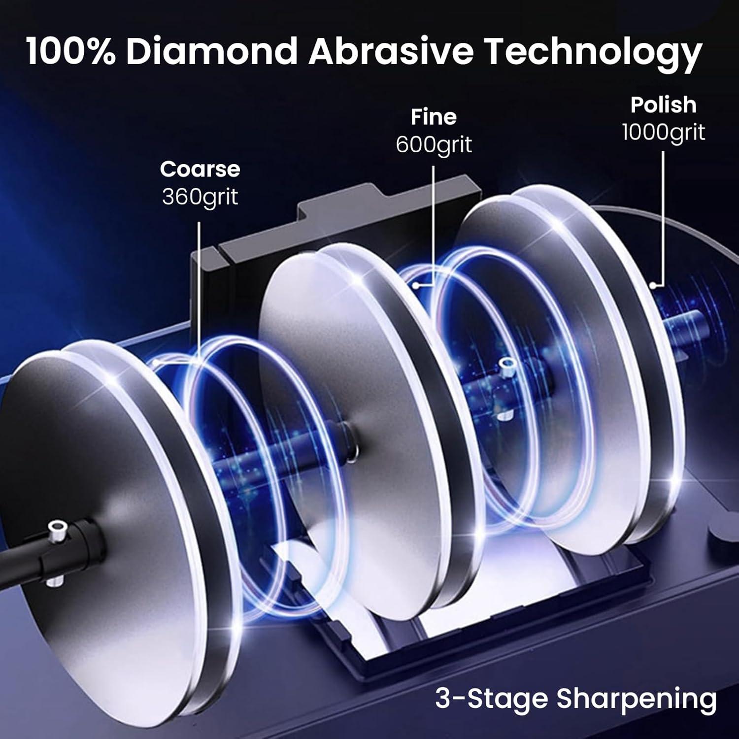 Afilador de cuchillos eléctrico AILOOCEDI RZ-D005 3 etapas LCD