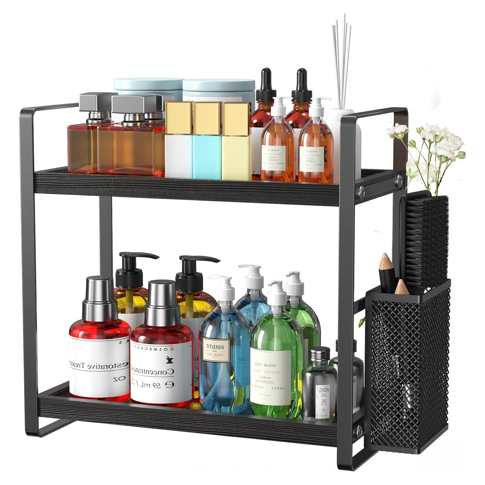 Organizador de Encimera Harnidipa de Madera Negro 12x25cm