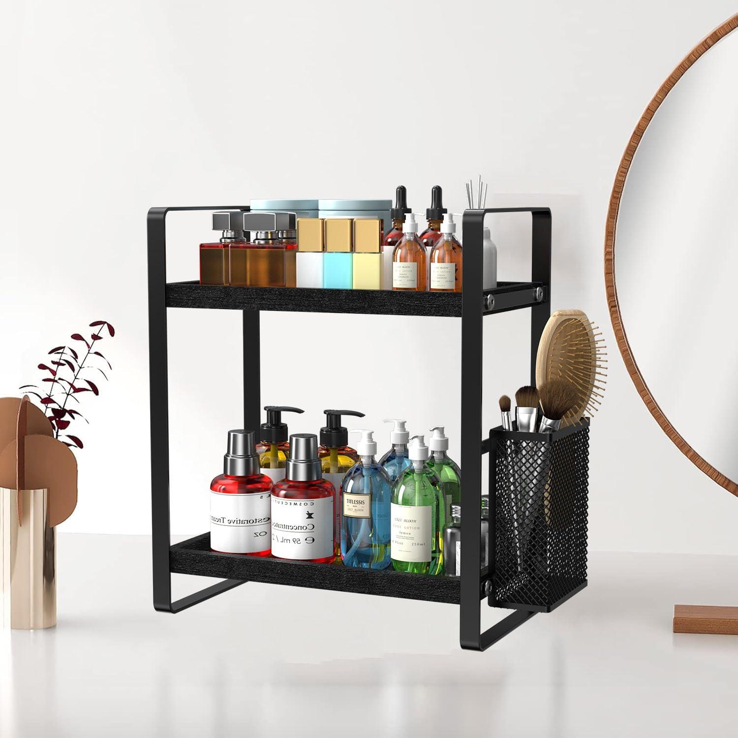 Organizador de Encimera Harnidipa de Madera Negro 12x25cm