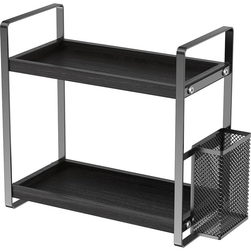 Organizador de Encimera Harnidipa de Madera Negro 12x25cm