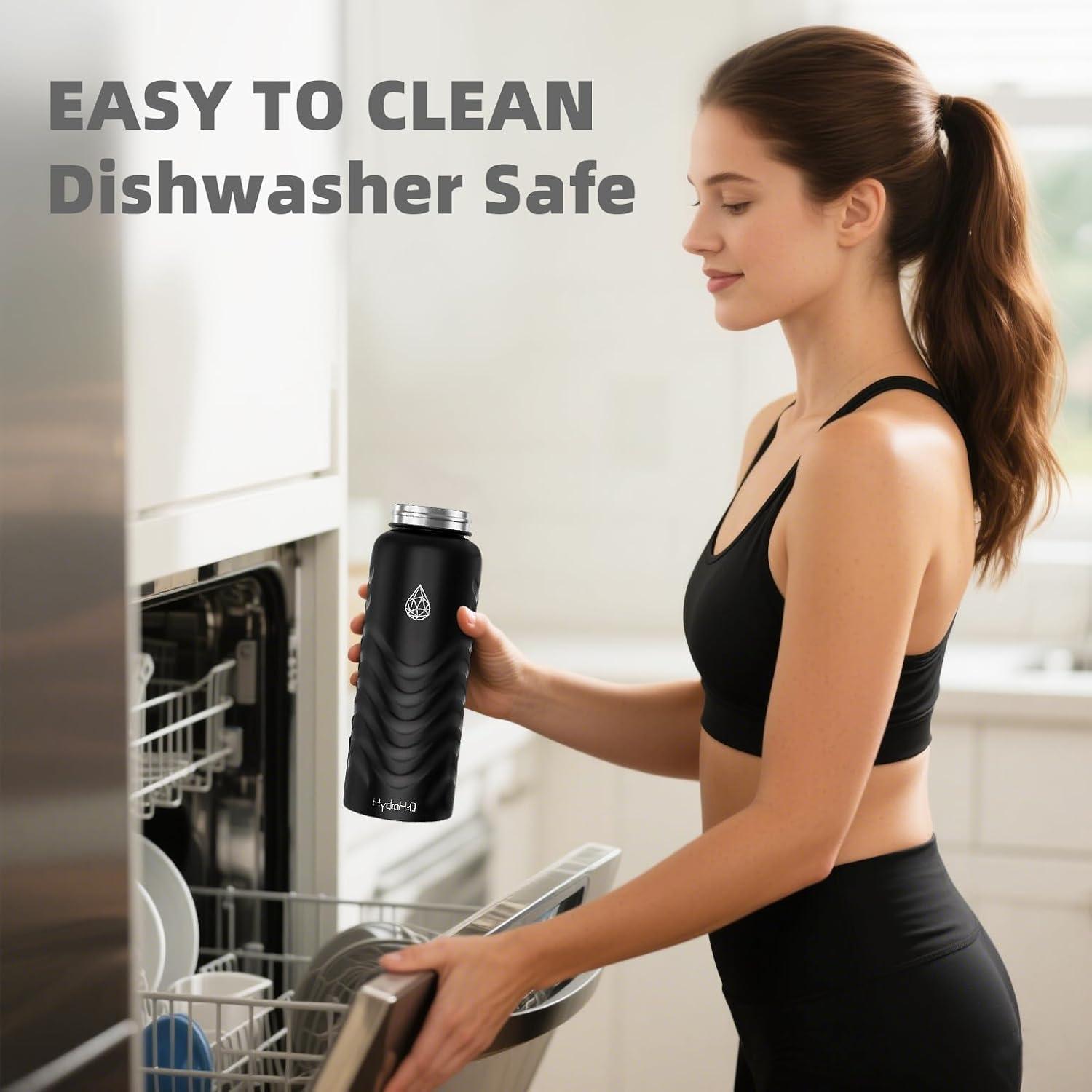 Botella de Agua Aislada HYDRO H2O 739ml Negra Doble Pared