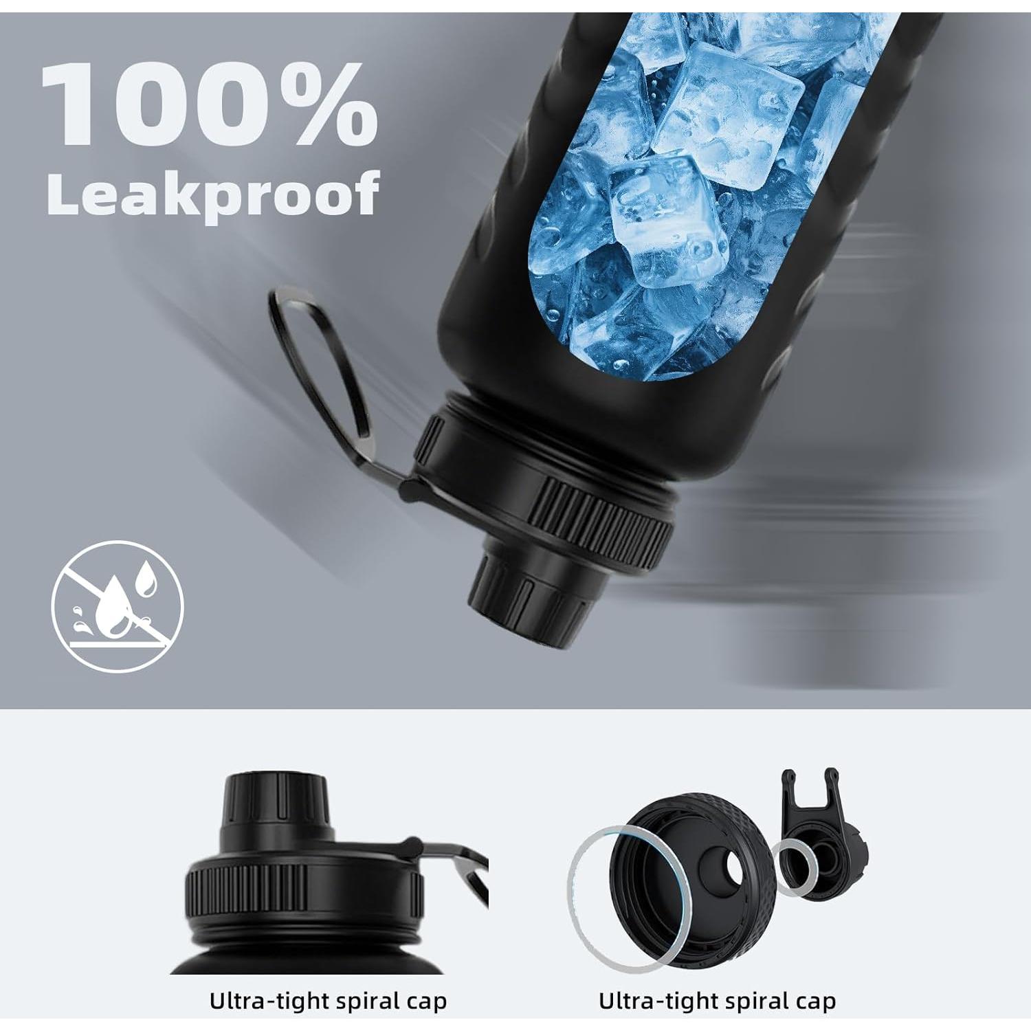 Botella de Agua Aislada HYDRO H2O 739ml Negra Doble Pared