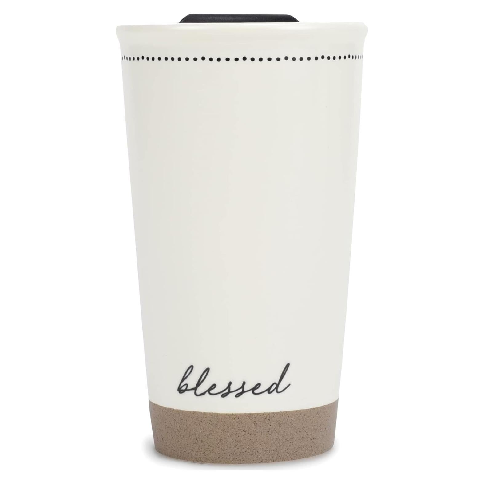 Taza de Viaje Cerámica Blanca 354 ml Lighthouse Bendecido