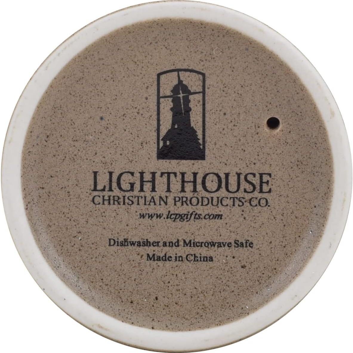 Taza de Viaje Cerámica Blanca 354 ml Lighthouse Bendecido
