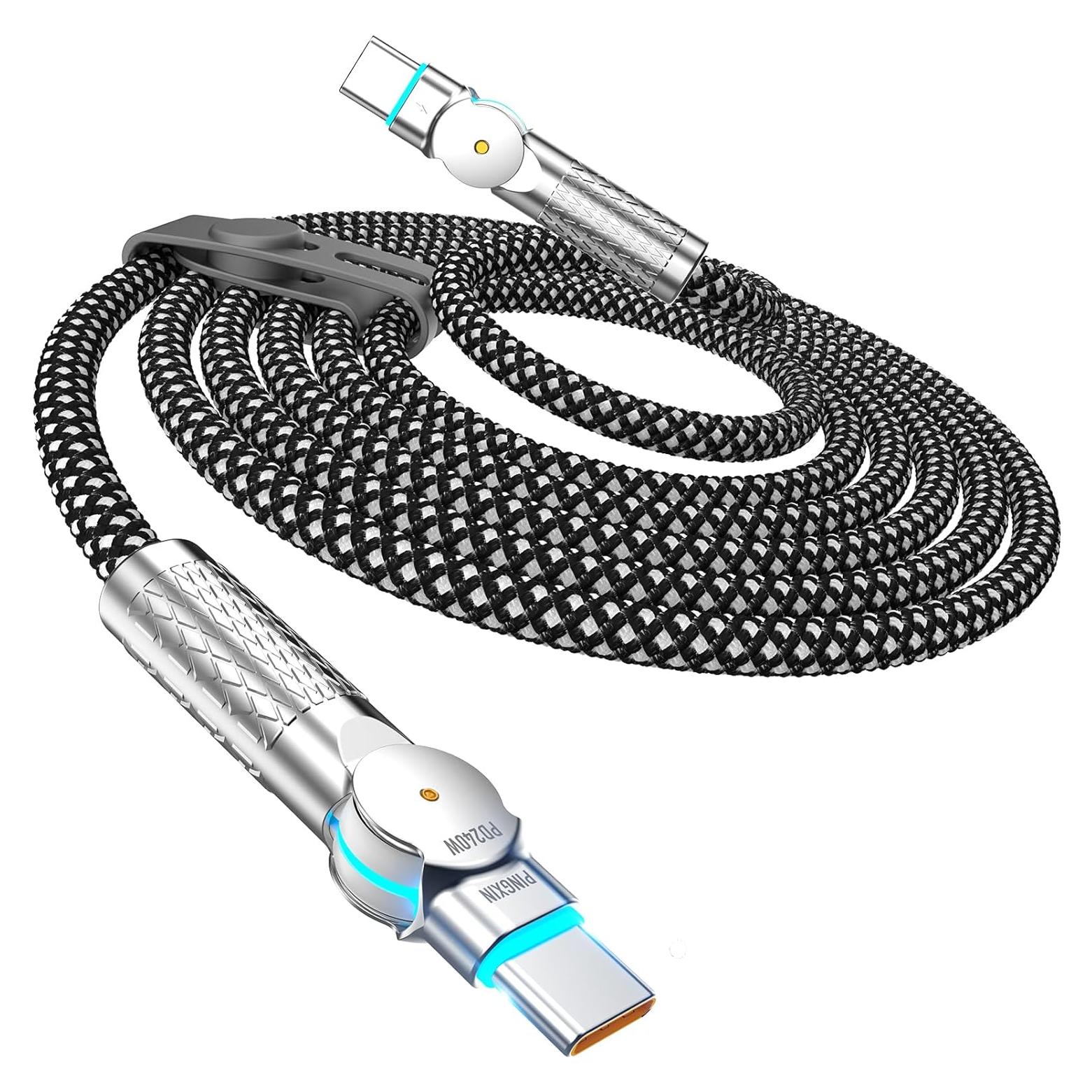 Cable USB C Trenzado 1.0m 240W PINGXIN con Rotación 180°