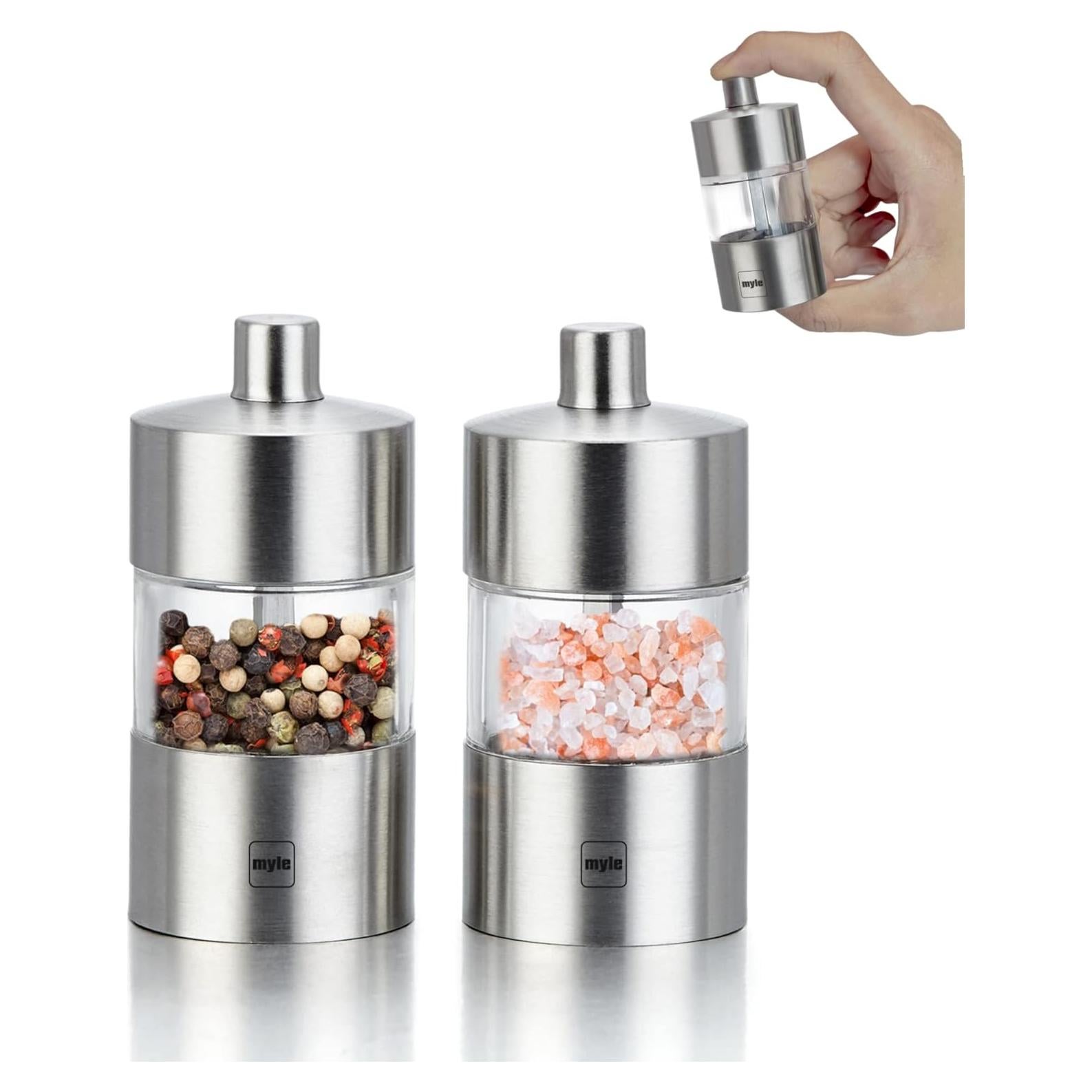 Juego de Molinillos de Sal y Pimienta Myle 8.38 cm Acero Inoxidable