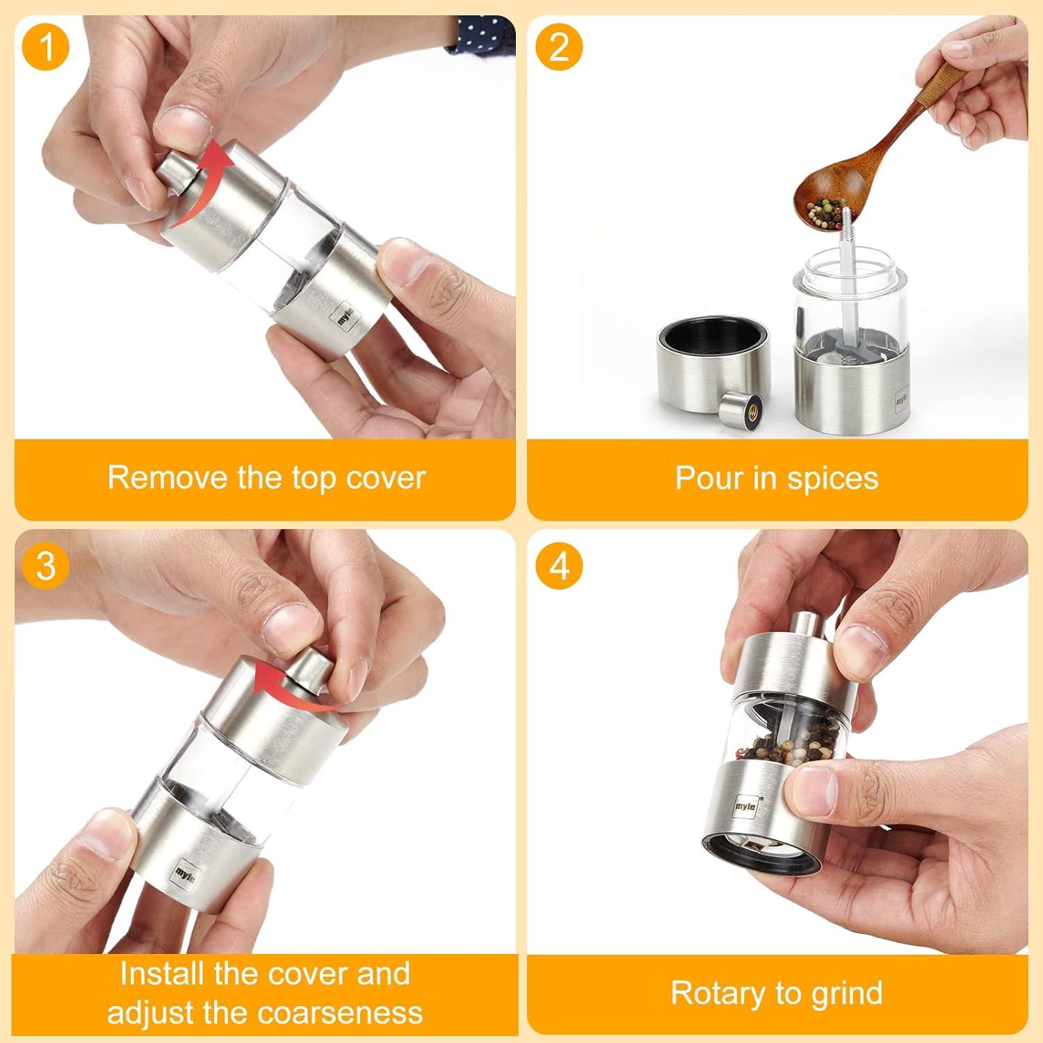 Juego de Molinillos de Sal y Pimienta Myle 8.38 cm Acero Inoxidable