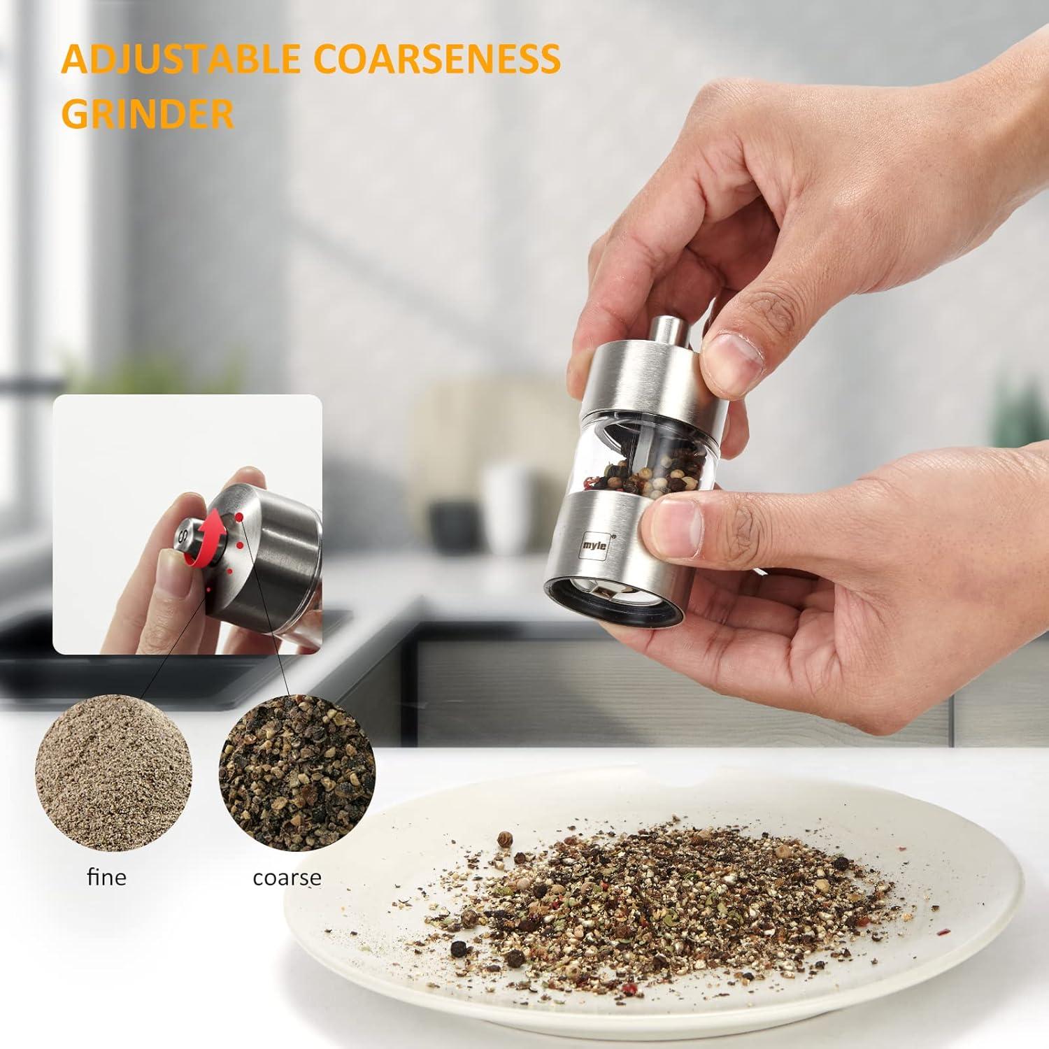 Juego de Molinillos de Sal y Pimienta Myle 8.38 cm Acero Inoxidable