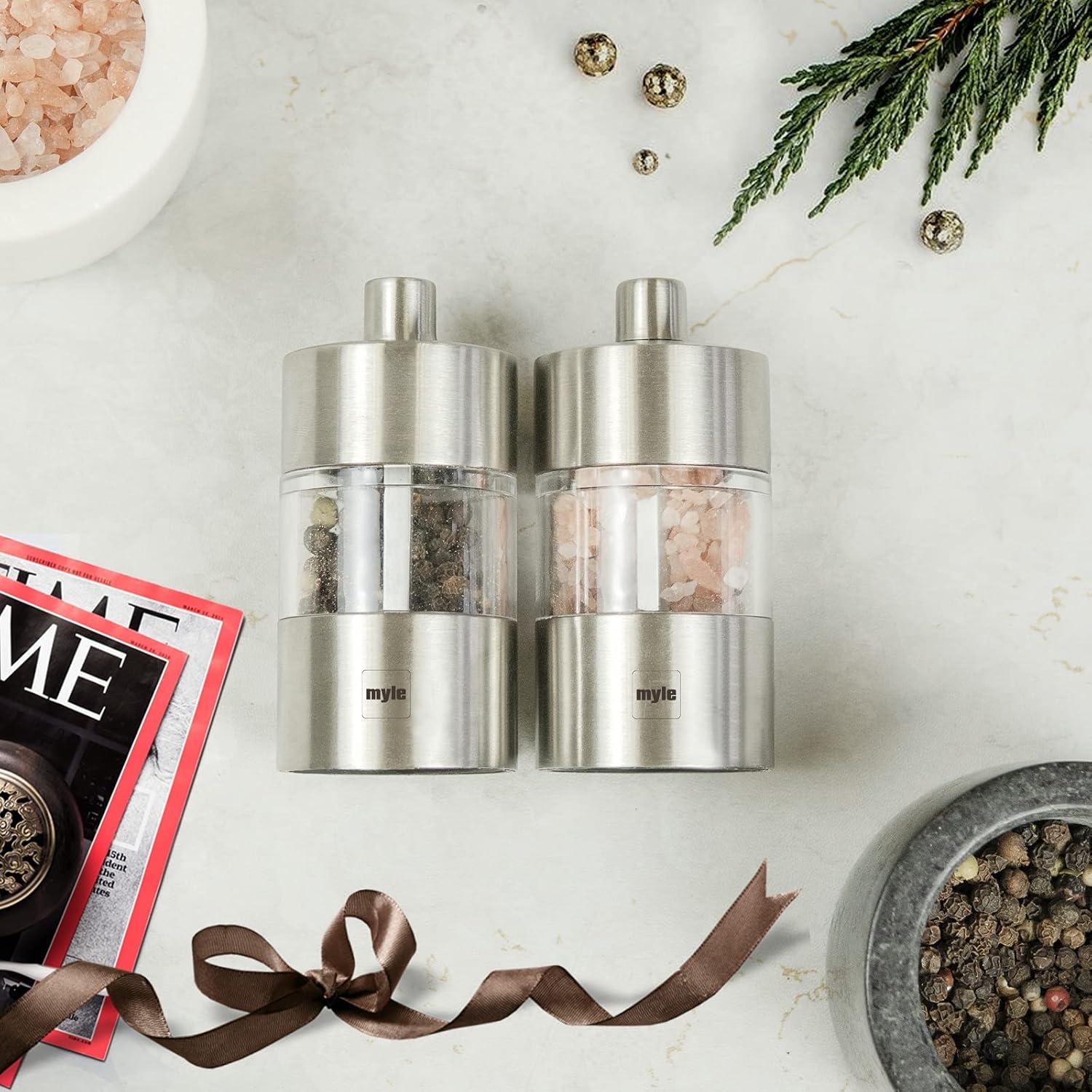 Juego de Molinillos de Sal y Pimienta Myle 8.38 cm Acero Inoxidable