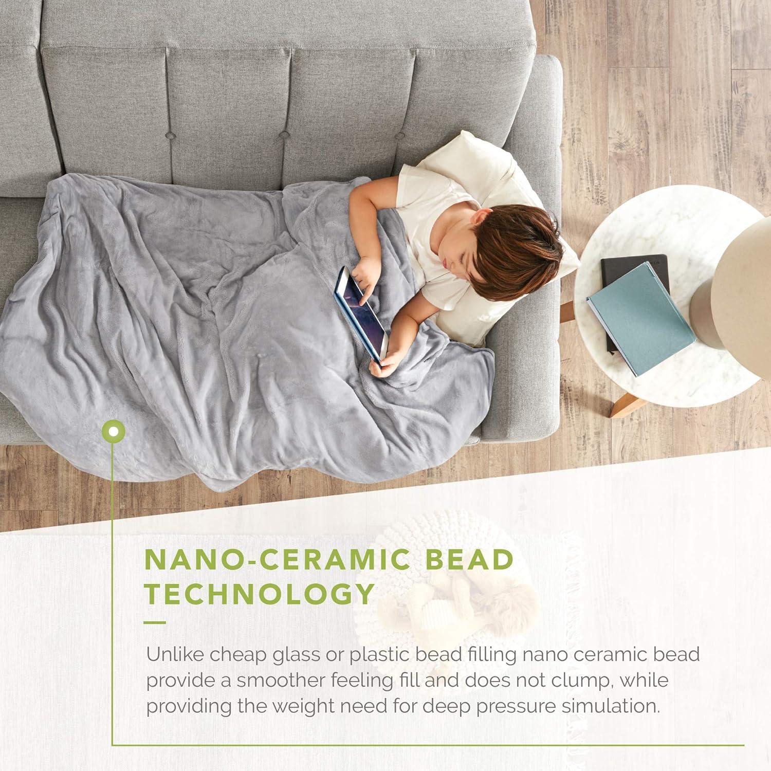 Manta con Peso Grados de Comodidad 91x122 cm Gris con Funda