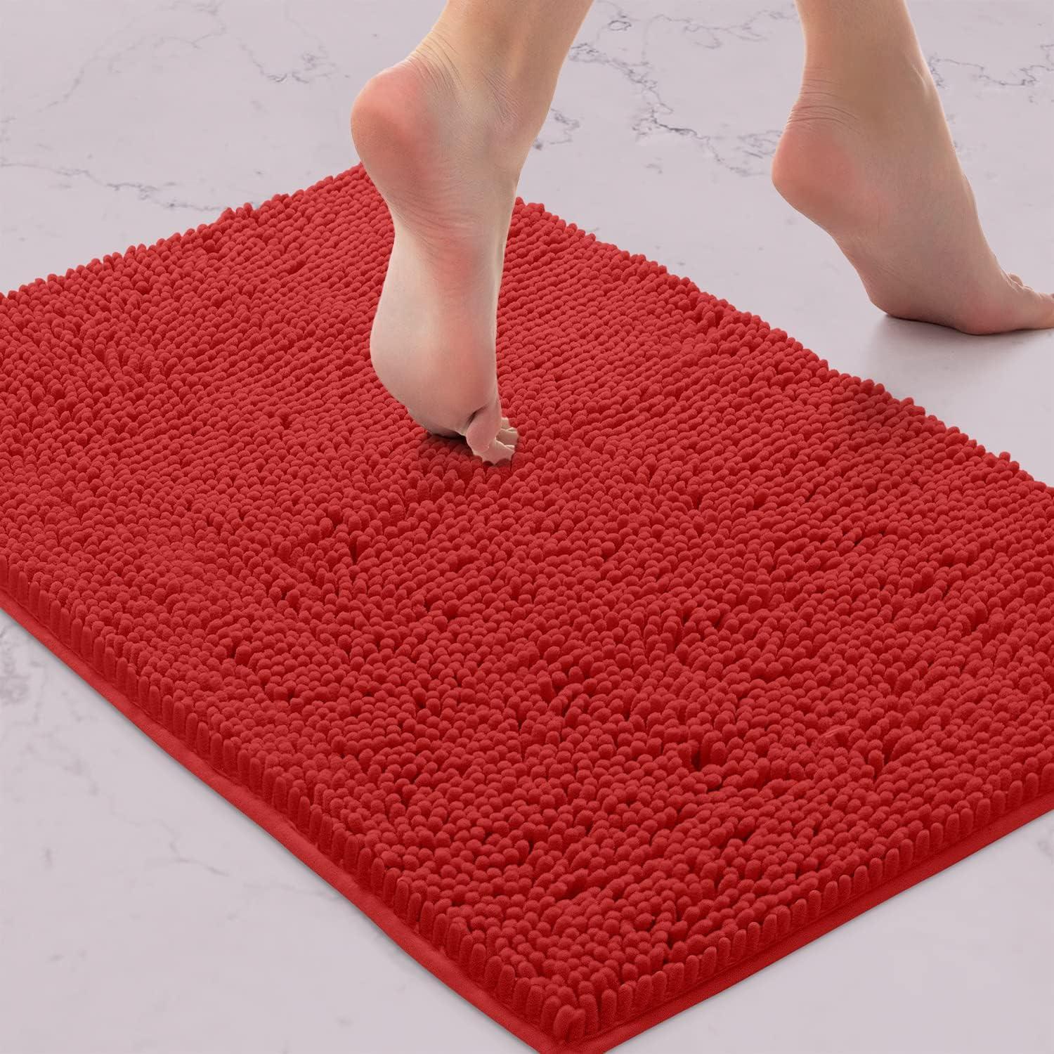 Conjunto de Alfombrillas de Baño LuxUrux Rojo 3 Piezas