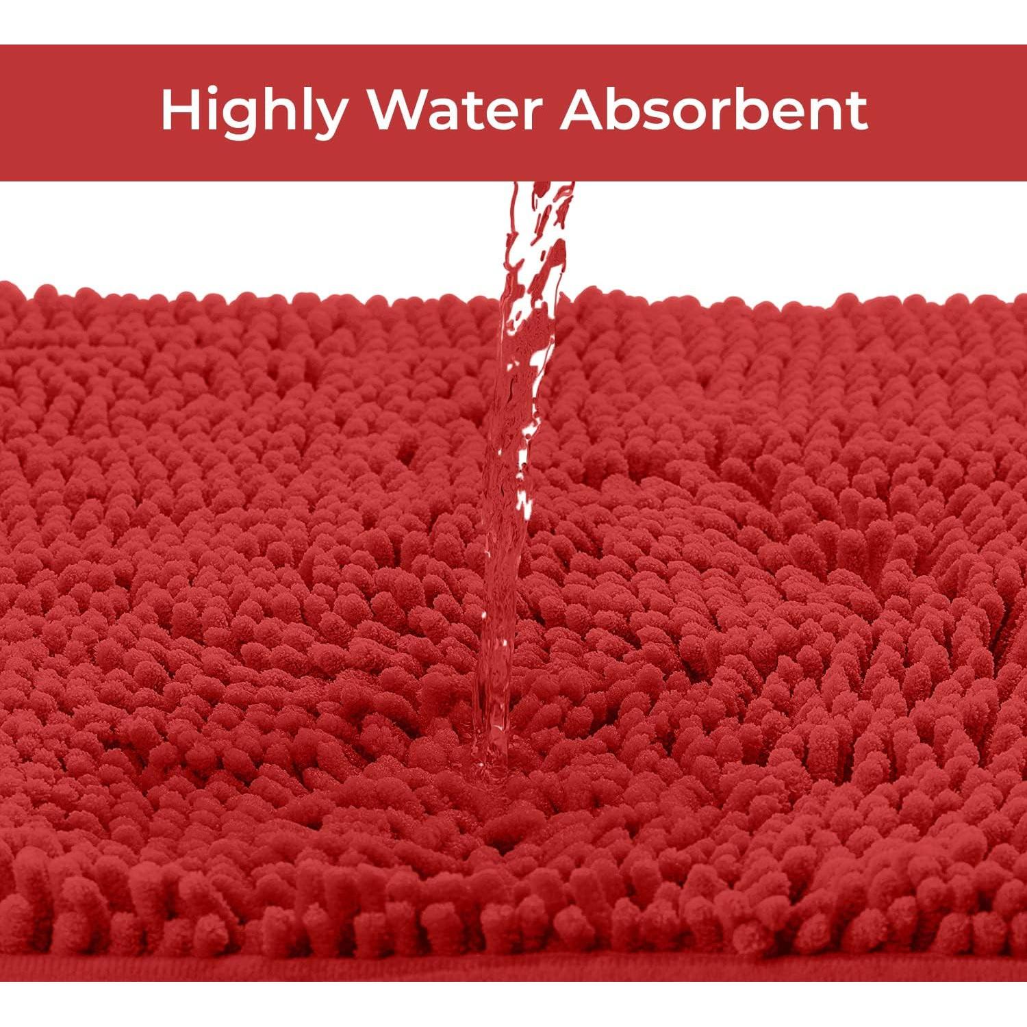 Conjunto de Alfombrillas de Baño LuxUrux Rojo 3 Piezas