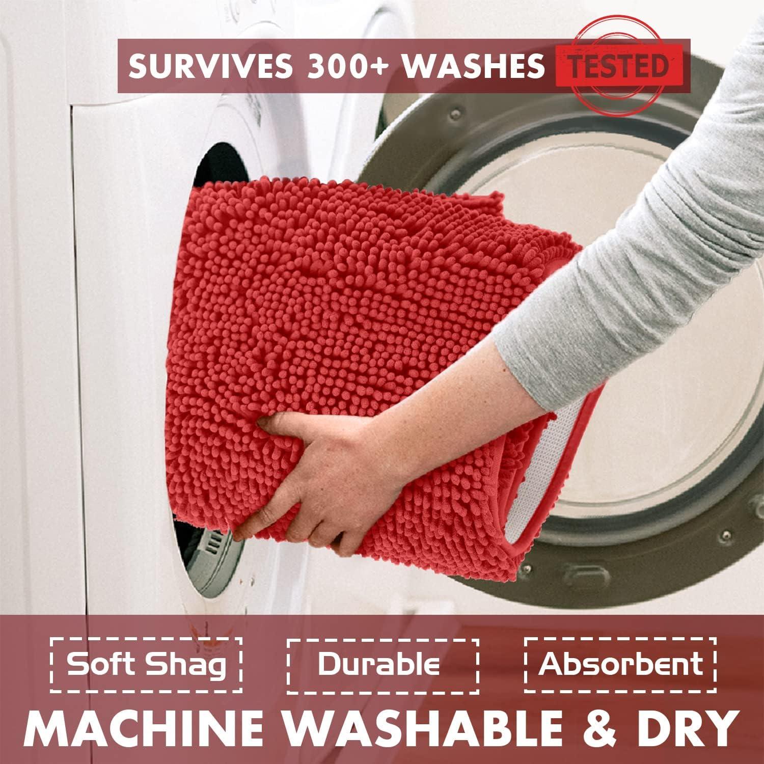 Conjunto de Alfombrillas de Baño LuxUrux Rojo 3 Piezas