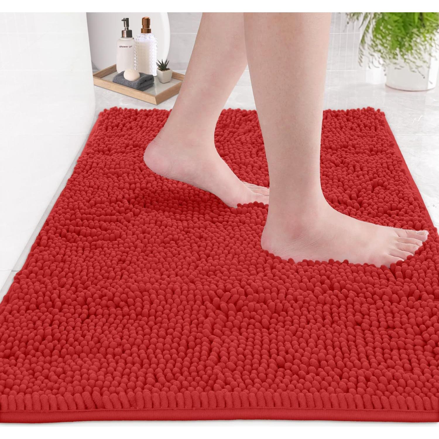 Conjunto de Alfombrillas de Baño LuxUrux Rojo 3 Piezas