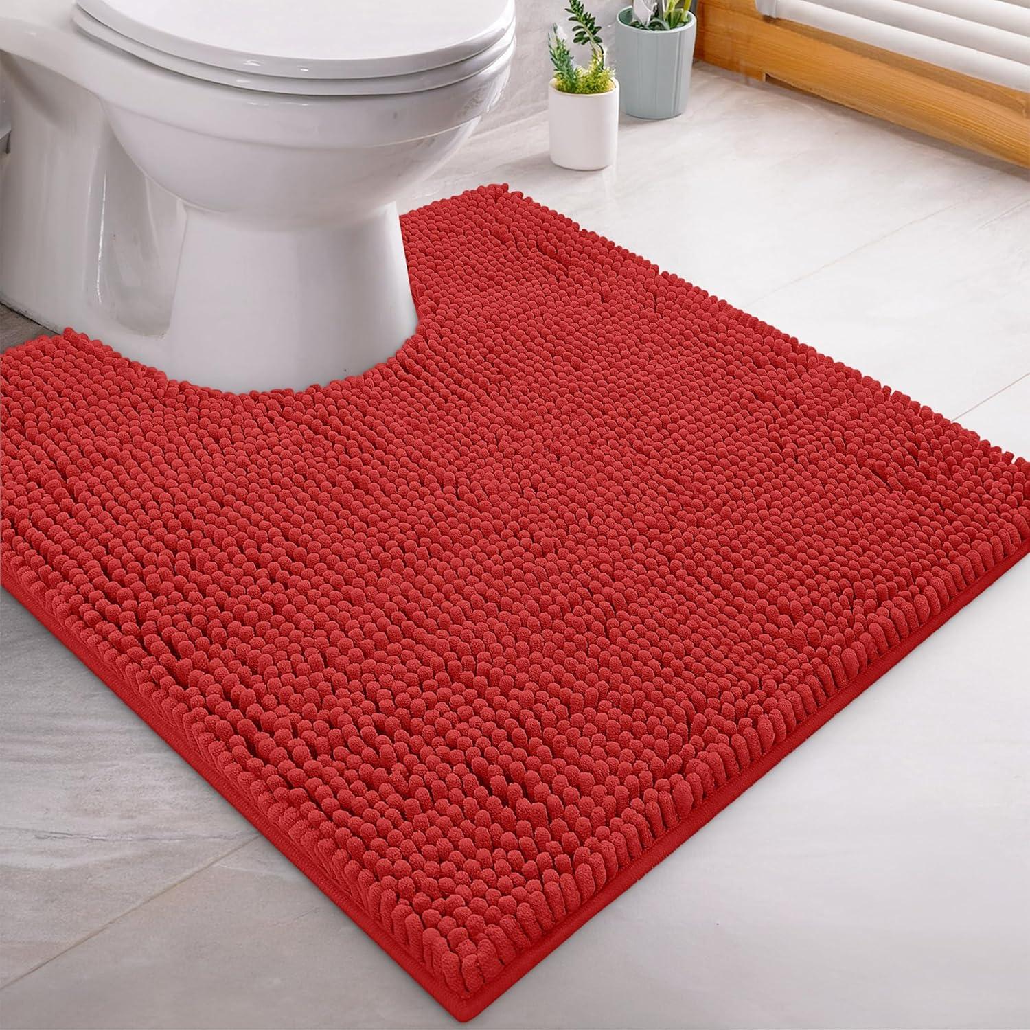 Conjunto de Alfombrillas de Baño LuxUrux Rojo 3 Piezas