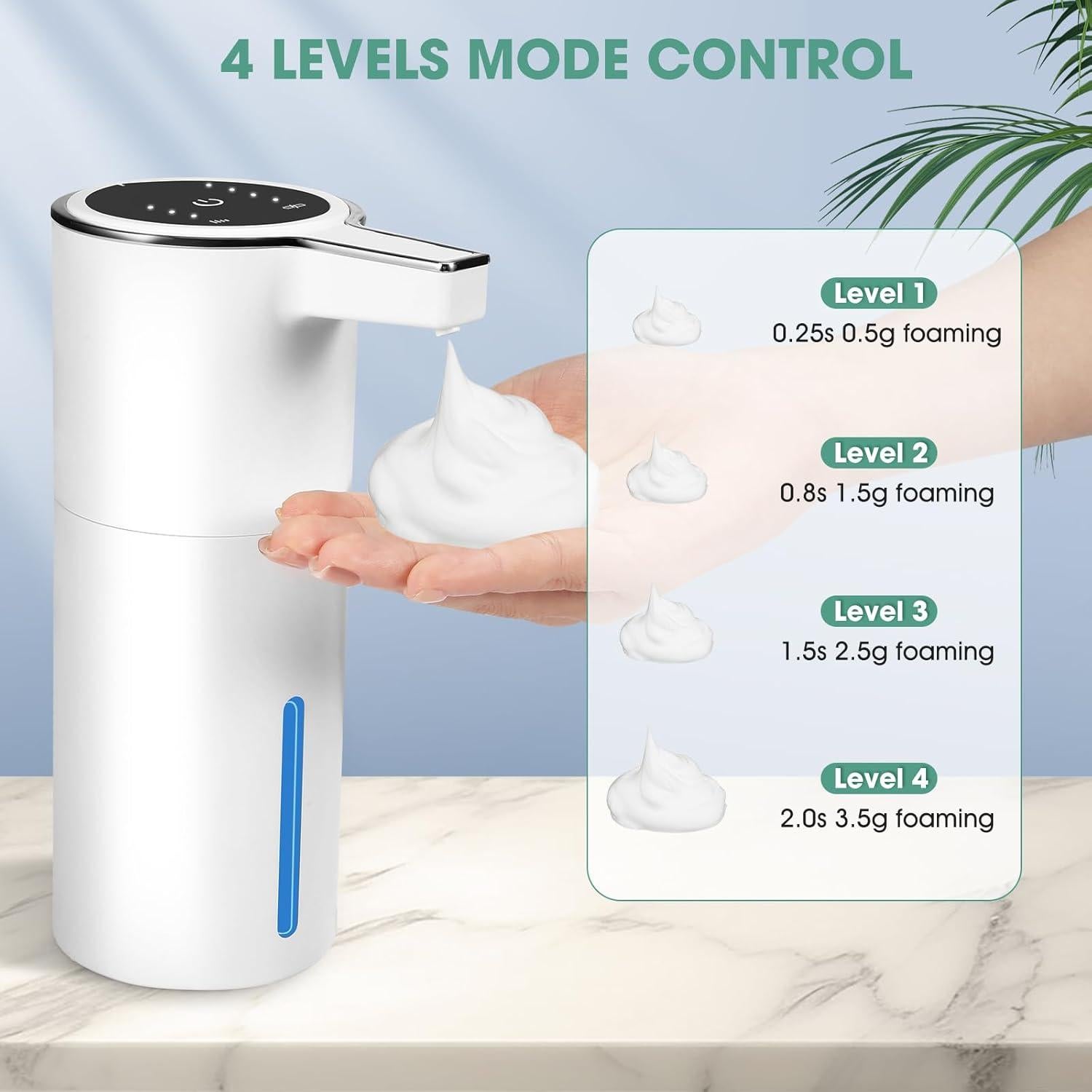 Dispensador de Jabón Espumoso Automático VZZNN 400ml Blanco 2 Paquete