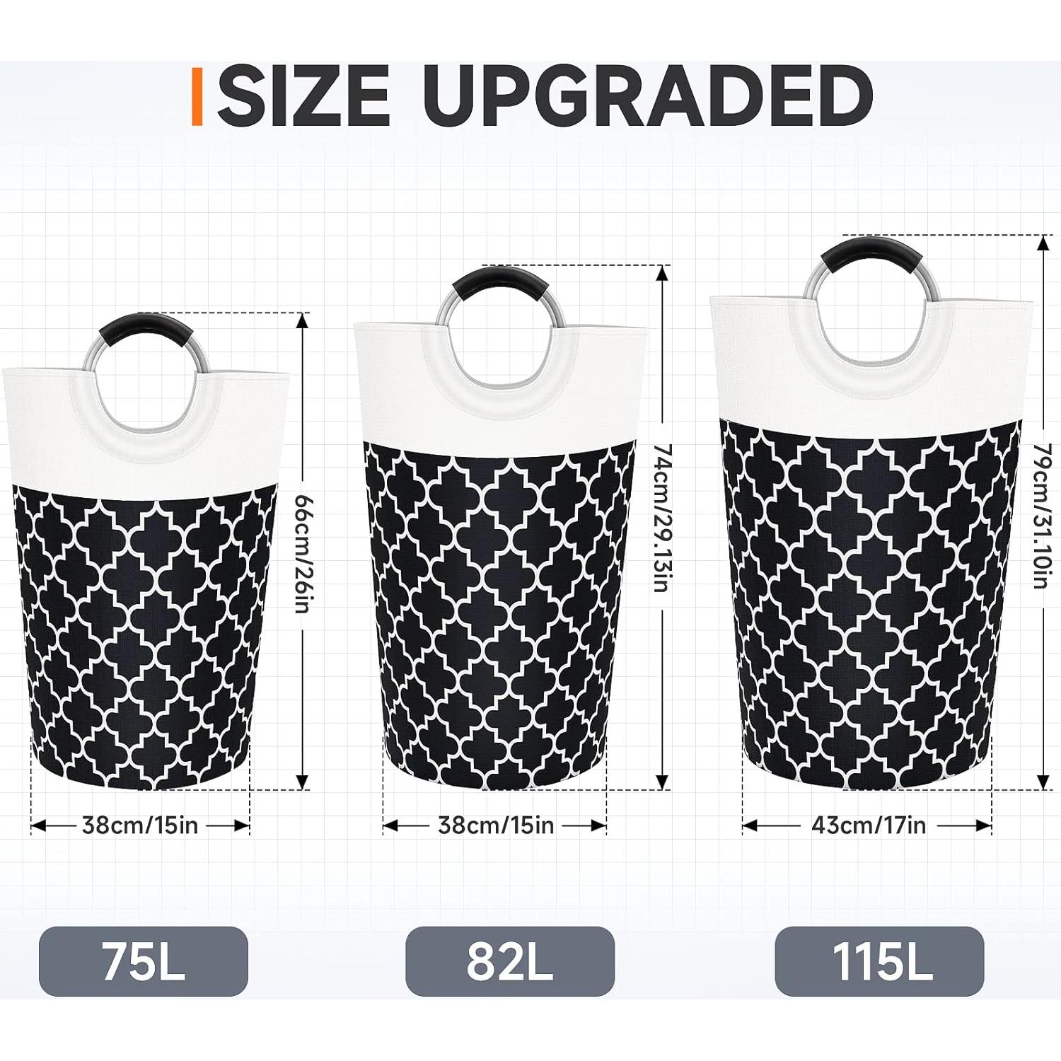 Cesta de Ropa Plegable Fabspace 75L Impermeable Negra