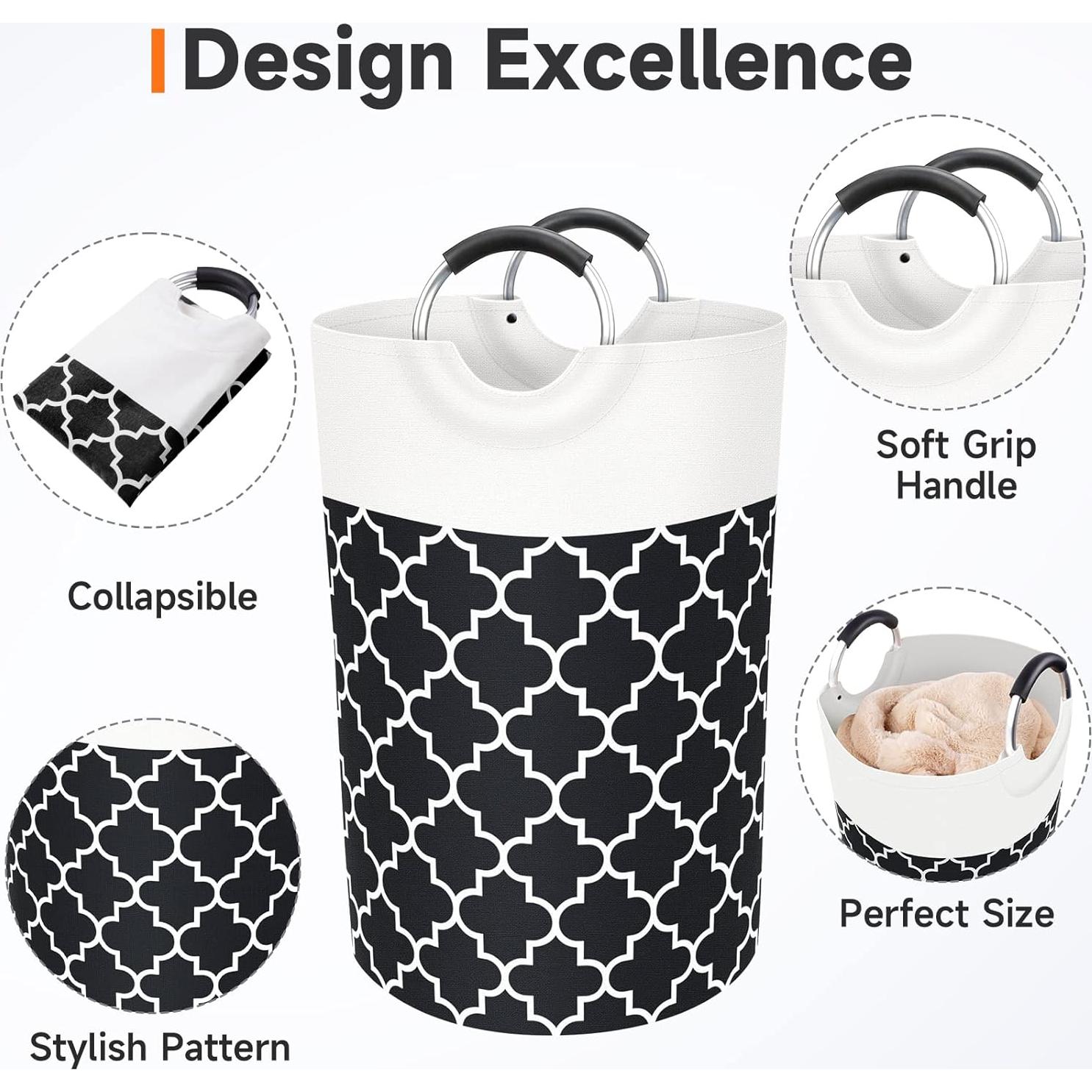 Cesta de Ropa Plegable Fabspace 75L Impermeable Negra