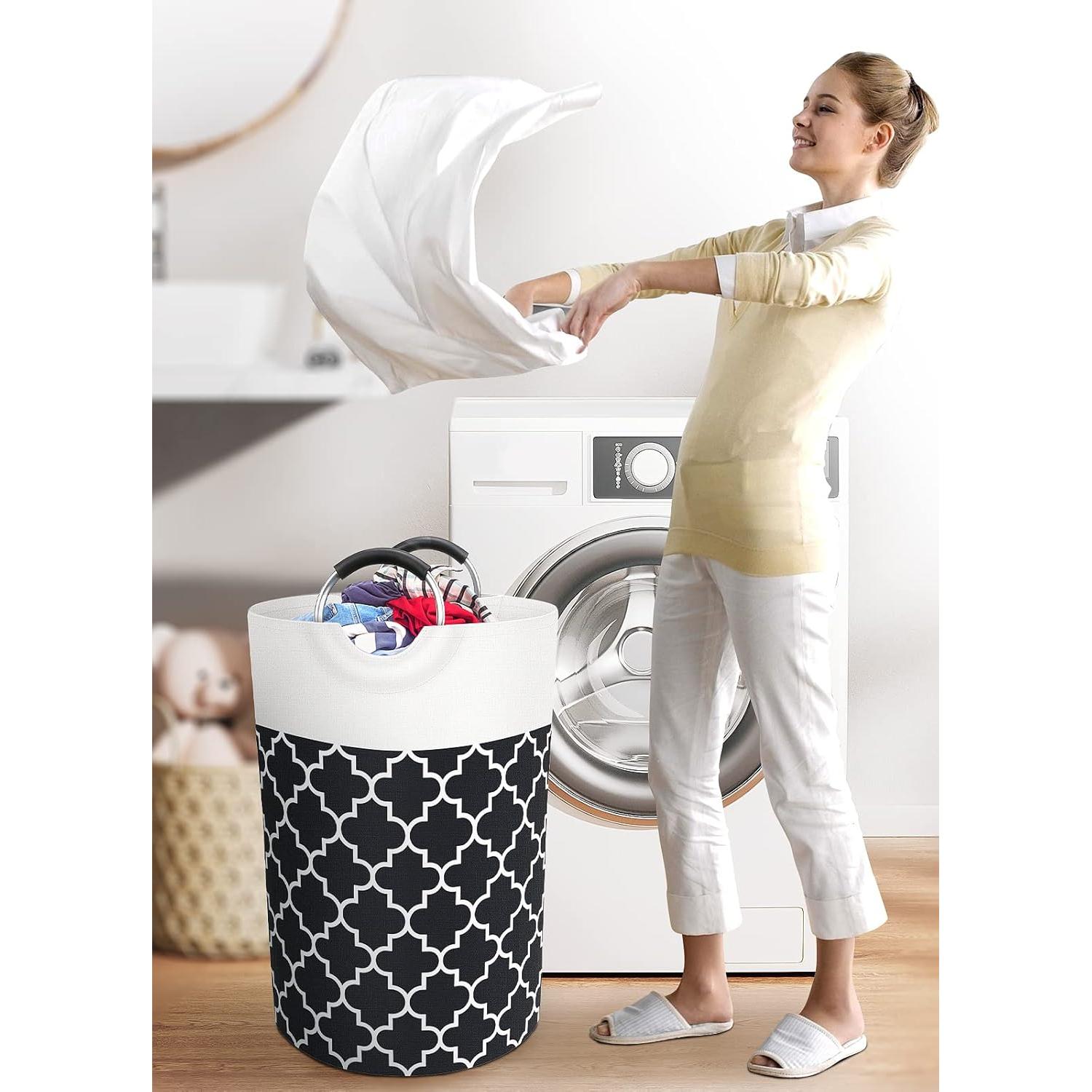 Cesta de Ropa Plegable Fabspace 75L Impermeable Negra