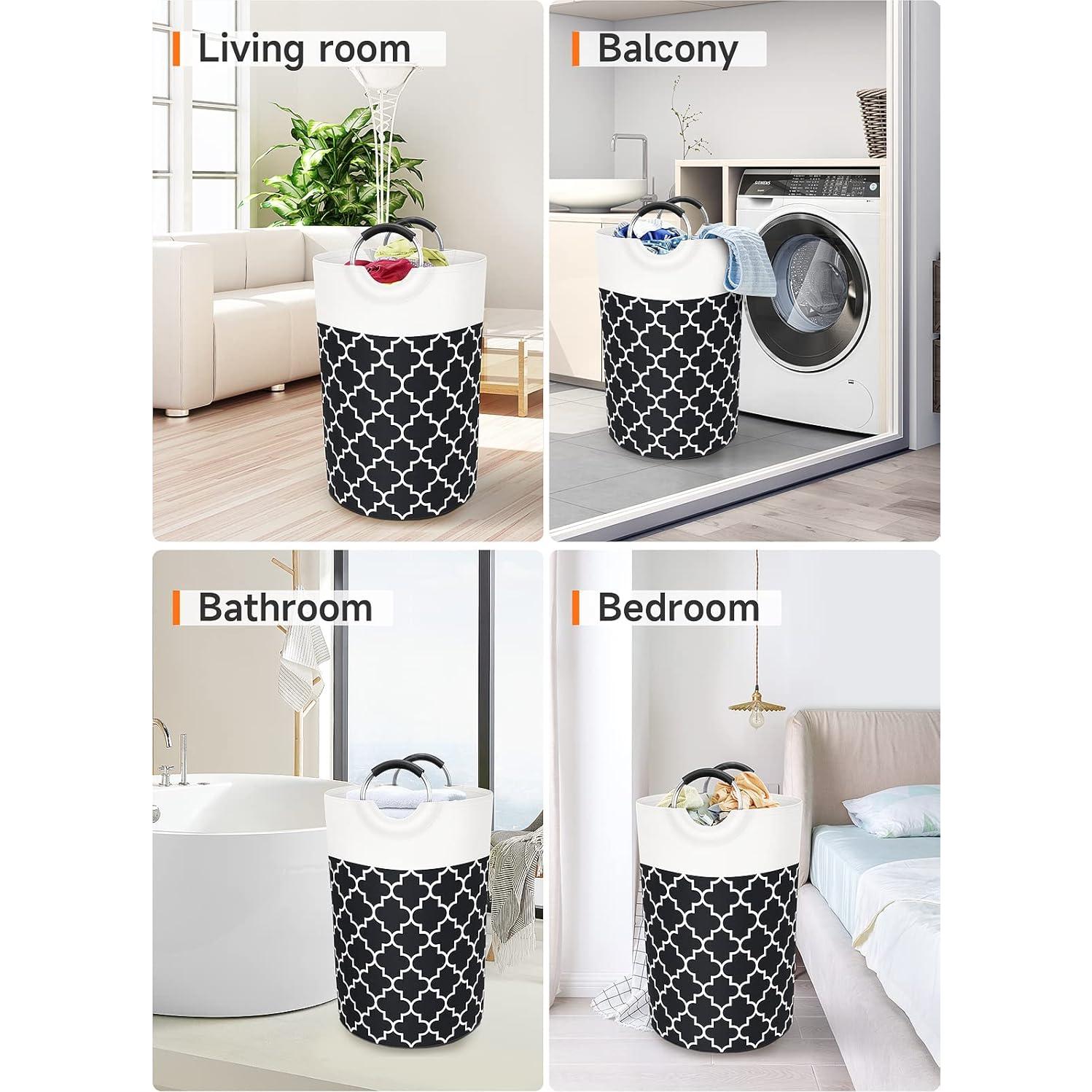 Cesta de Ropa Plegable Fabspace 75L Impermeable Negra