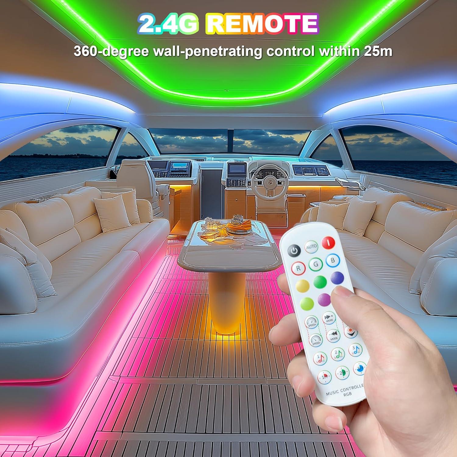 Luces LED Marinas Gliztech 7.62m RGB 12V Impermeables IP67