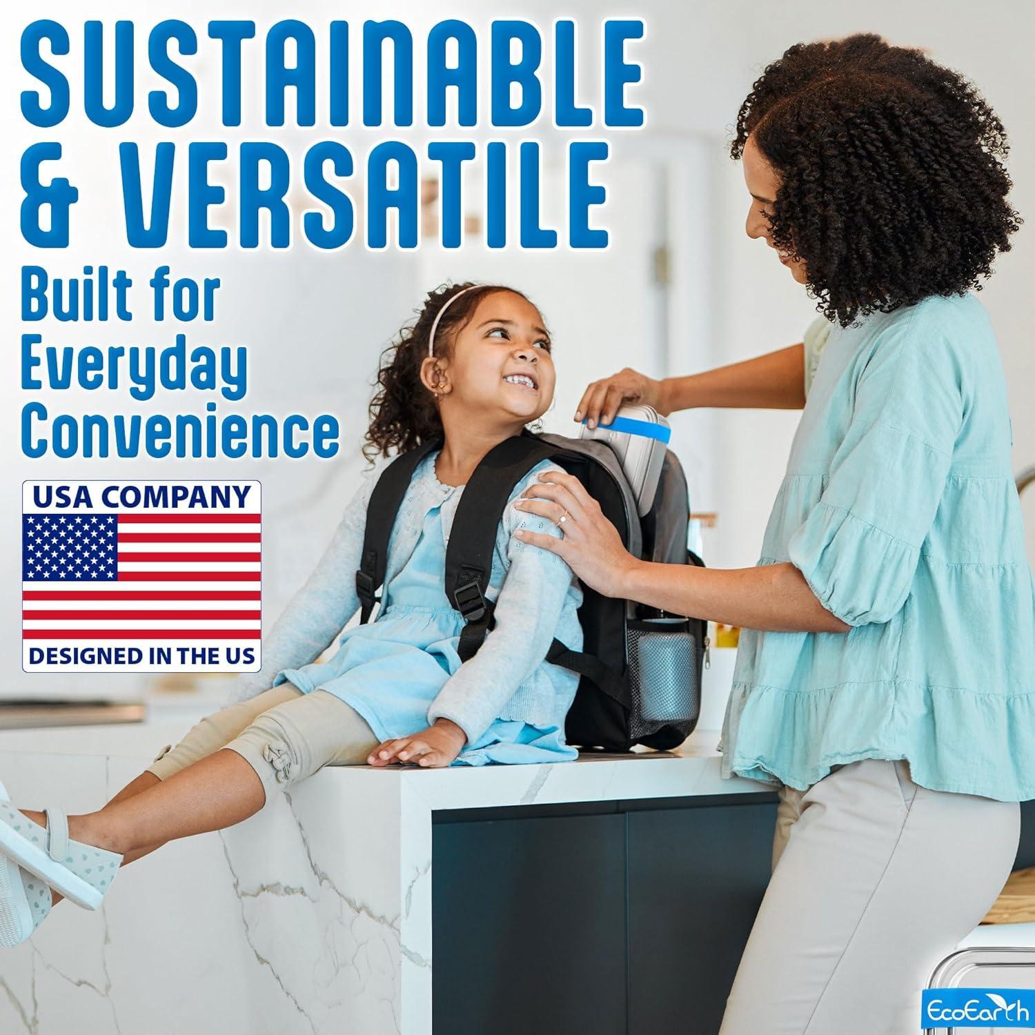 Caja Bento de Acero Inoxidable EcoEarth - 0.79 L - Azul