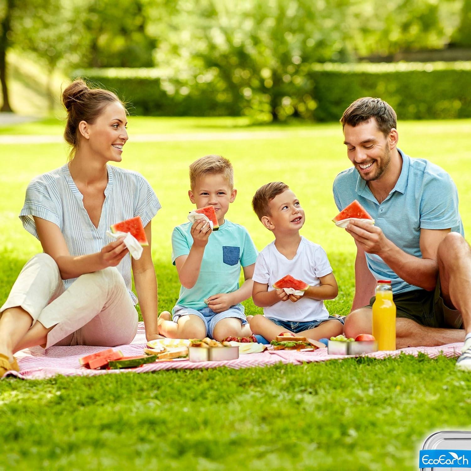 Caja Bento de Acero Inoxidable EcoEarth - 0.79 L - Azul