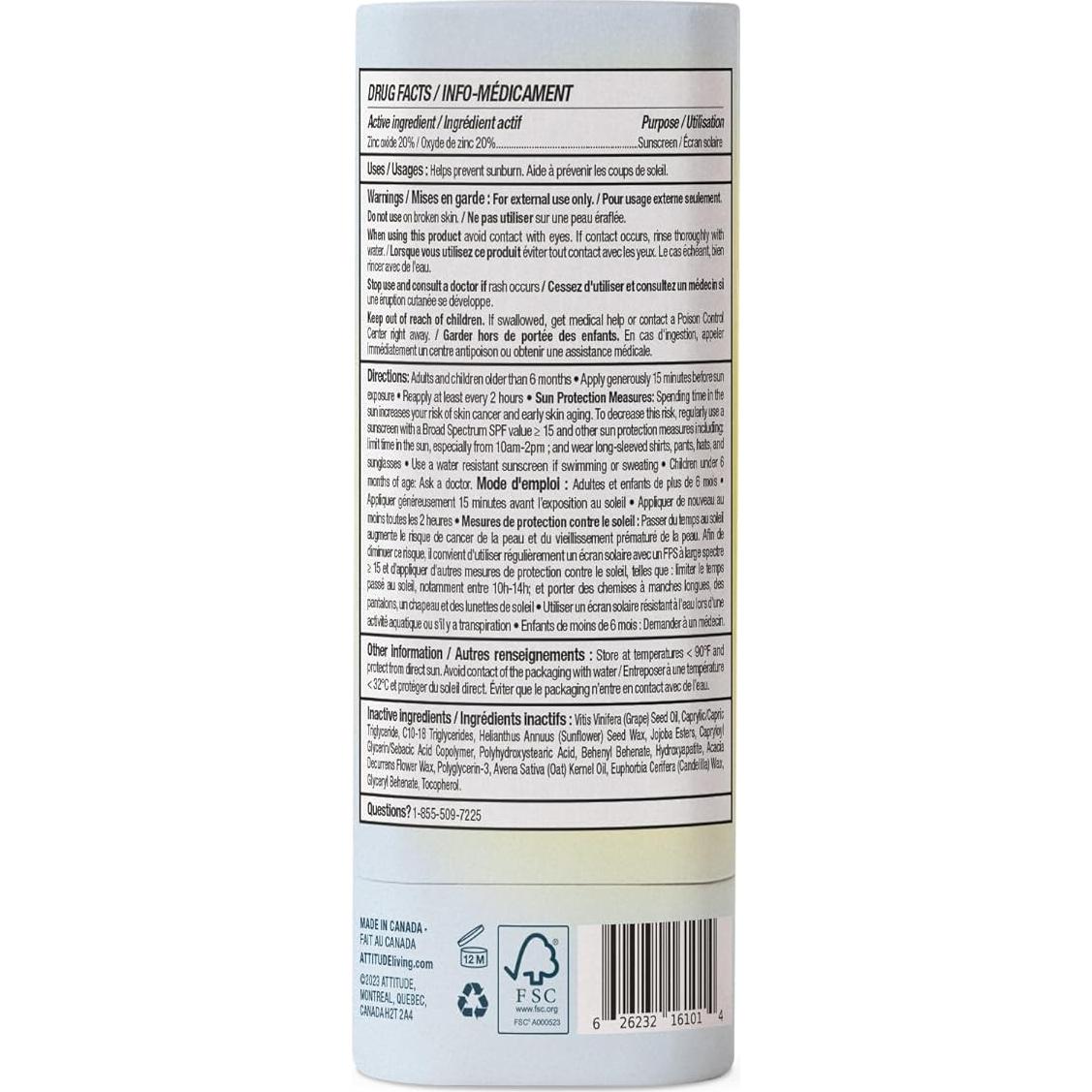 Protector Solar Mineral Attitude SPF 30 Piel Sensible 19.84g