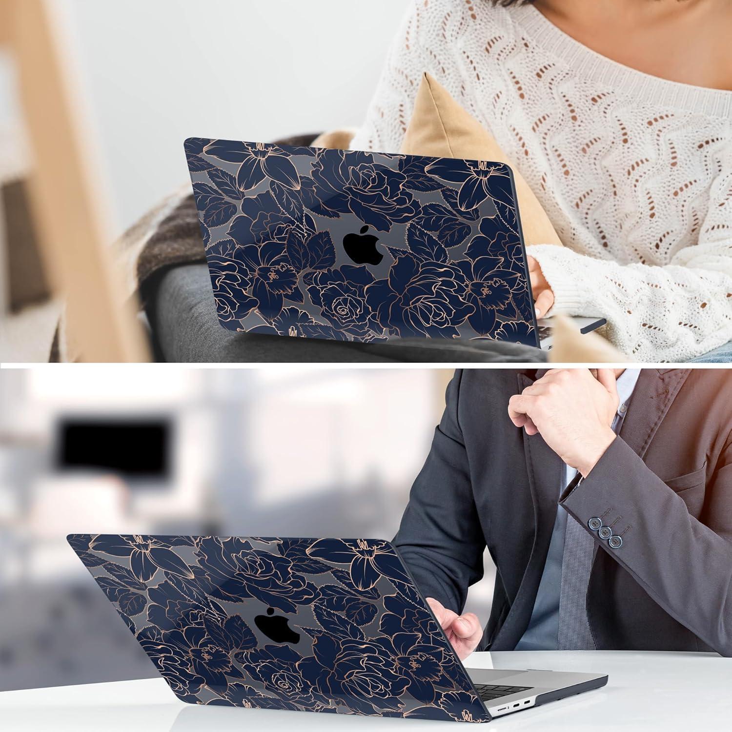 Funda TWOLSKOO para MacBook Air 13.6" M4 M3 M2 Rosa