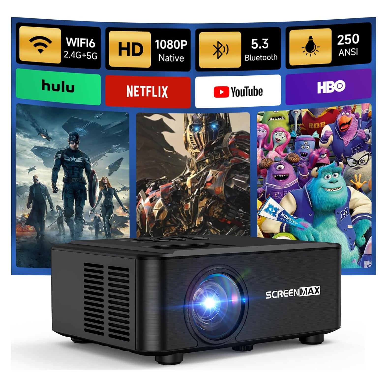 Proyector Full HD SCREENMAX SP133D 1080P Bluetooth WiFi 6